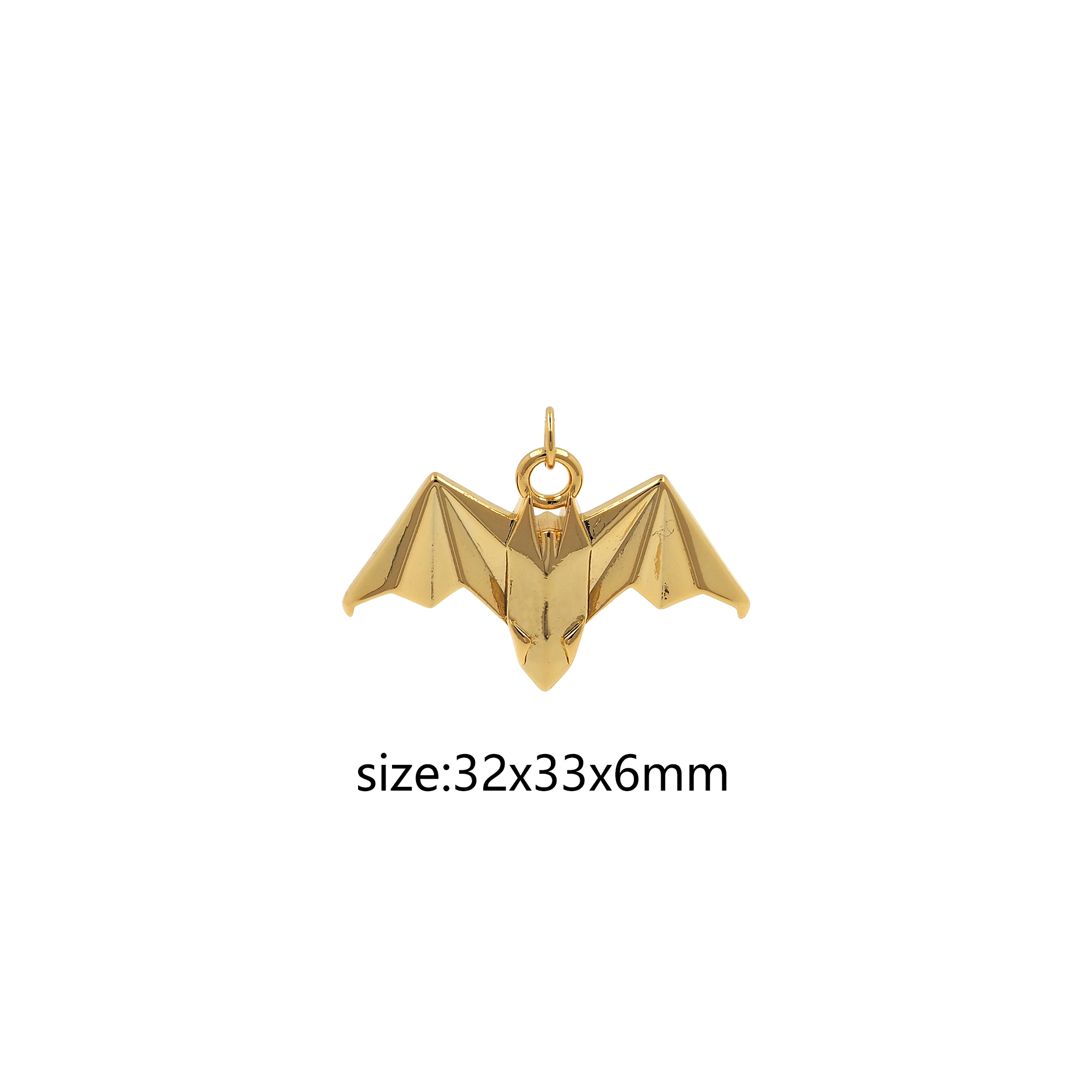 18K Gold Filled Paper Bat Pendant,Origami Charm,Bat Earrings Necklace for DIY Jewelry Making Supply