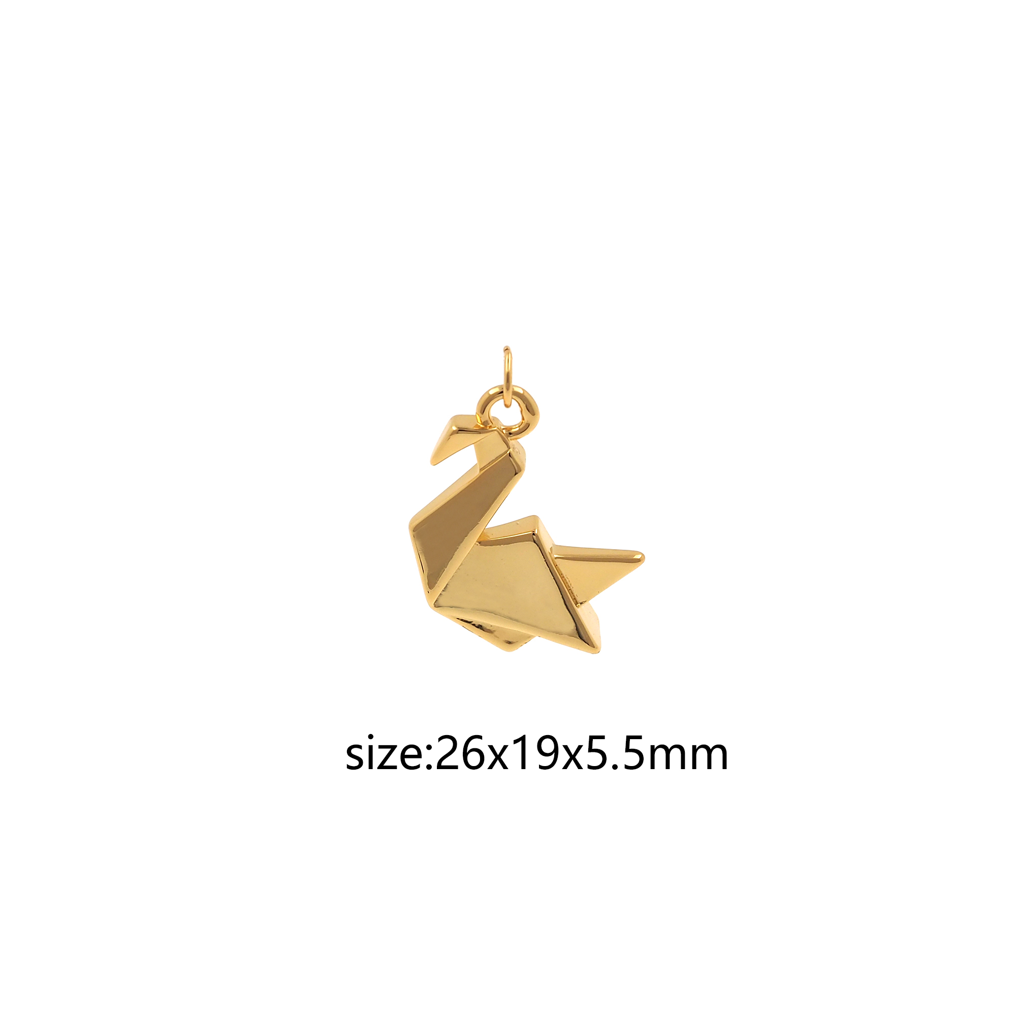 18K Gold Filled Paper Crane Pendant,Origami Charm,Crane Earrings Necklace for DIY Jewelry Making Supply