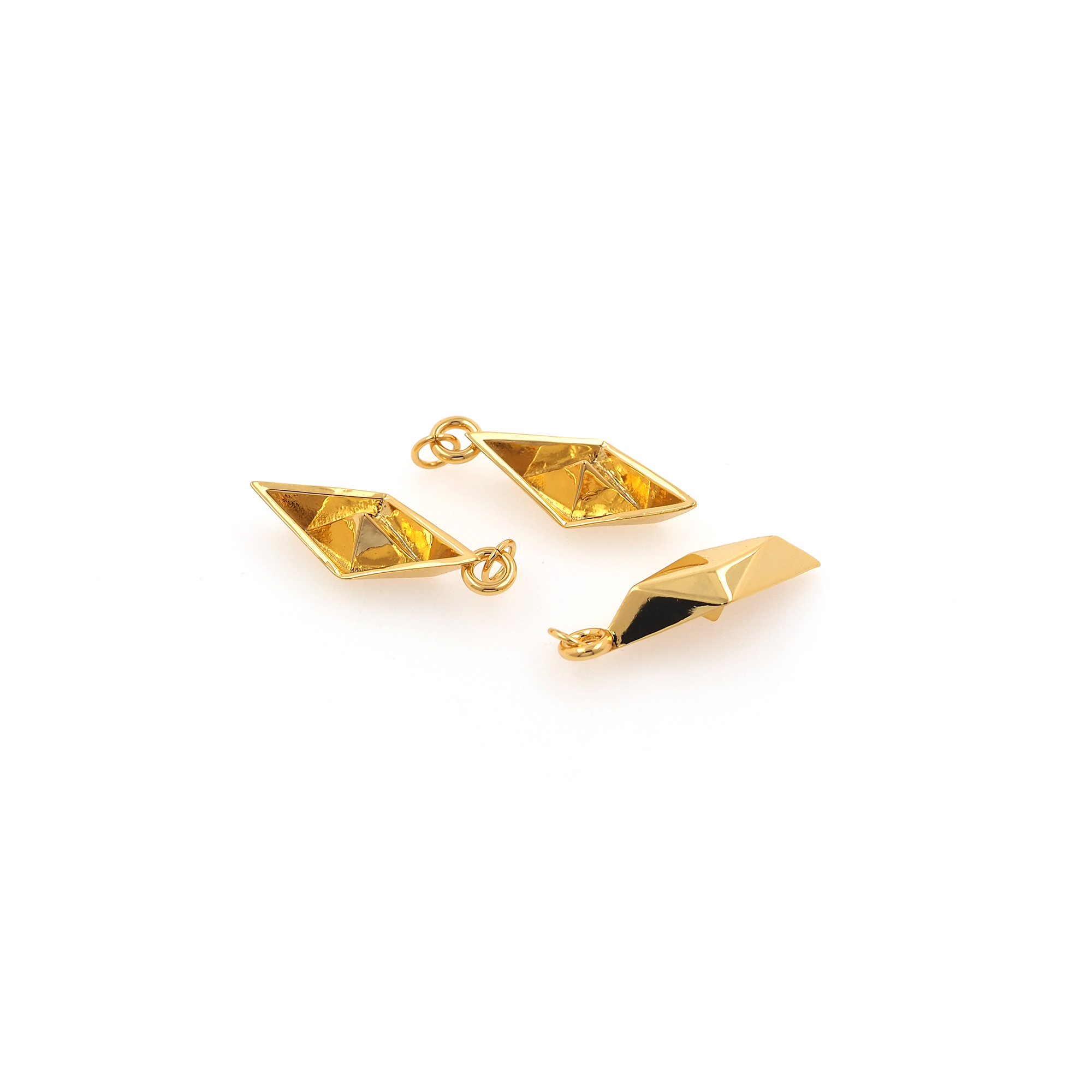 18K Gold Filled Paper Boat Pendant,Origami Charm,Boat Earrings Necklace for DIY Jewelry Making Supply