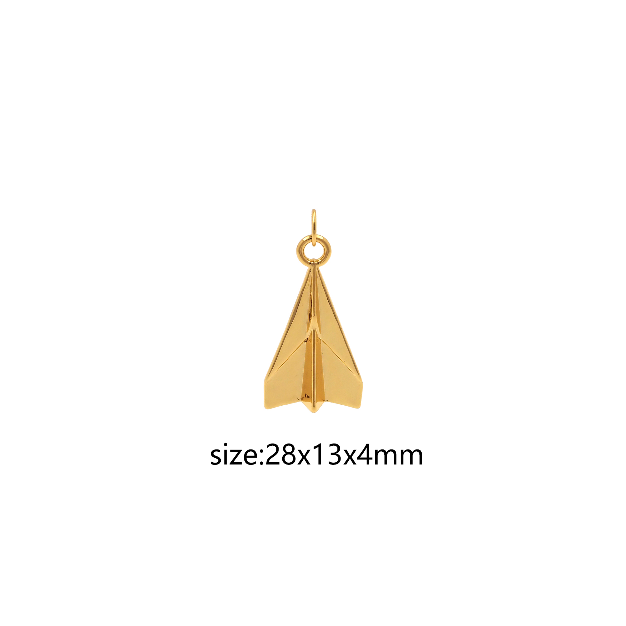 18K Gold Filled Paper Airplane Pendant,Origami Charm,Airplane Earrings Necklace for DIY Jewelry Making Supply