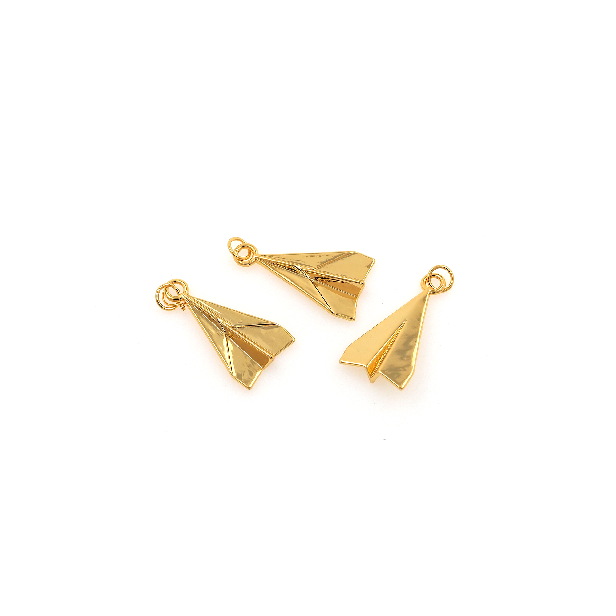 18K Gold Filled Paper Airplane Pendant,Origami Charm,Airplane Earrings Necklace for DIY Jewelry Making Supply