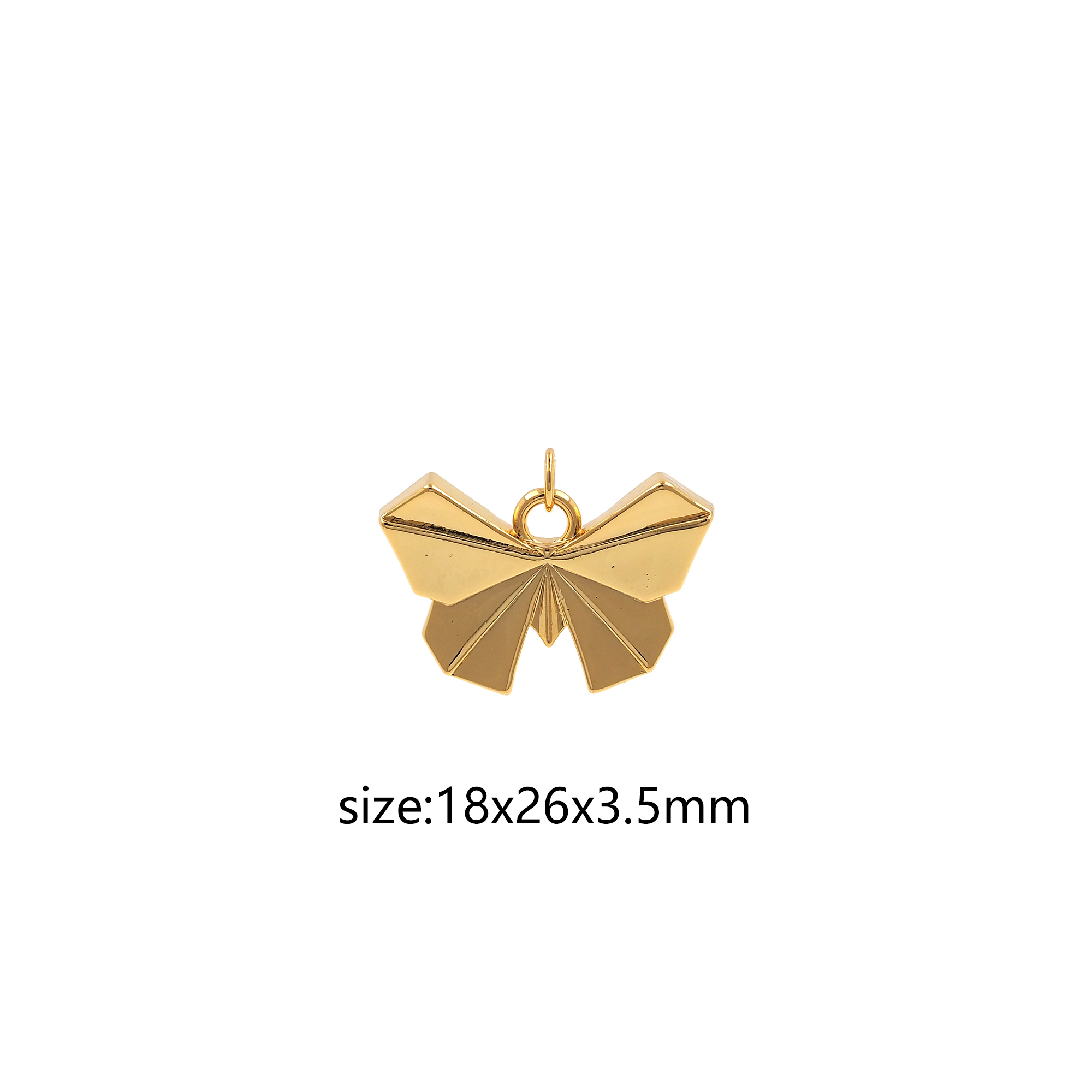 18K Gold Filled Paper Butterfly Pendant,Origami Charm,Butterfly Earrings Necklace for DIY Jewelry Making Supply