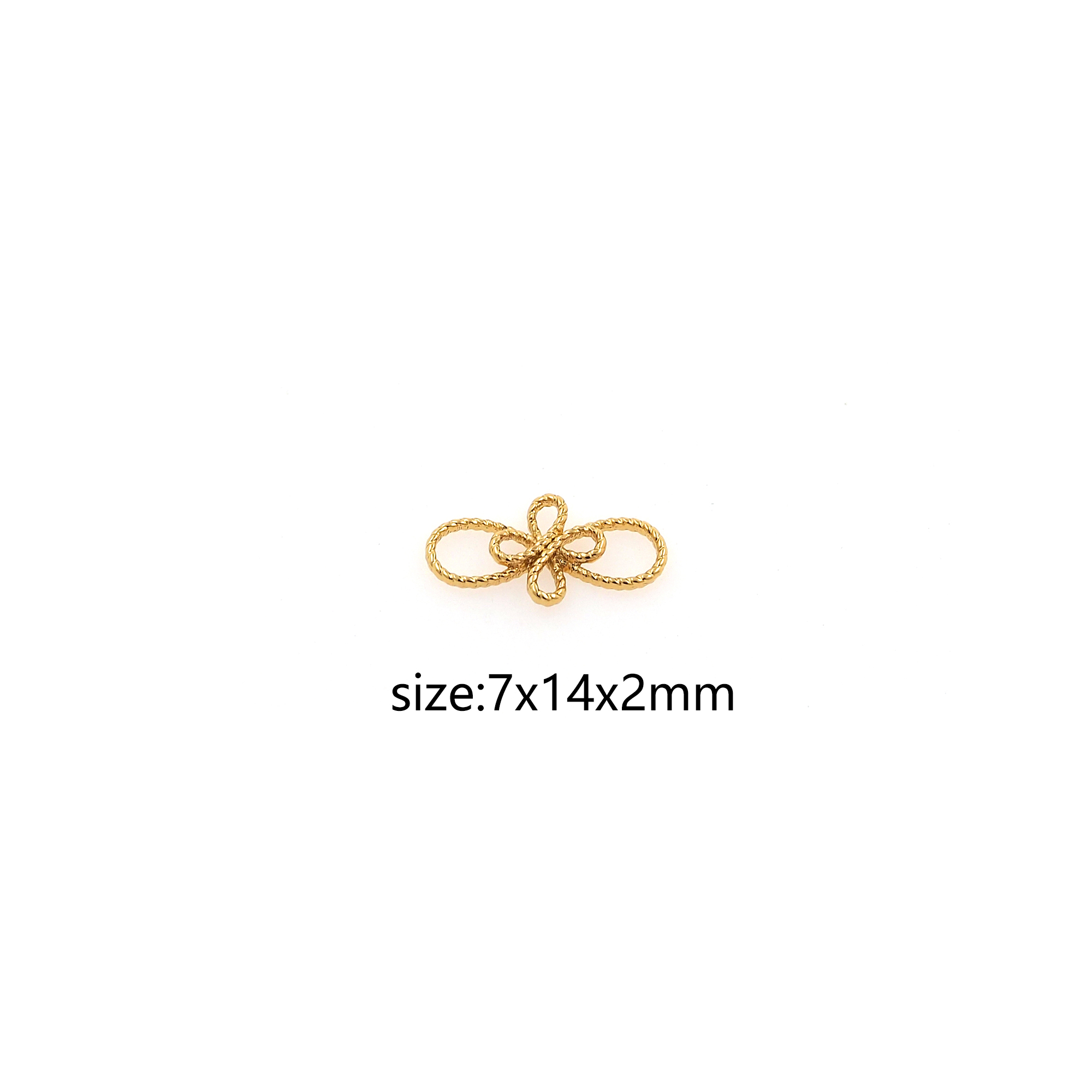 18K Gold Filled Knot Connector,Knot Charm Necklace Bracelet for DIY Jewelry Making Supply