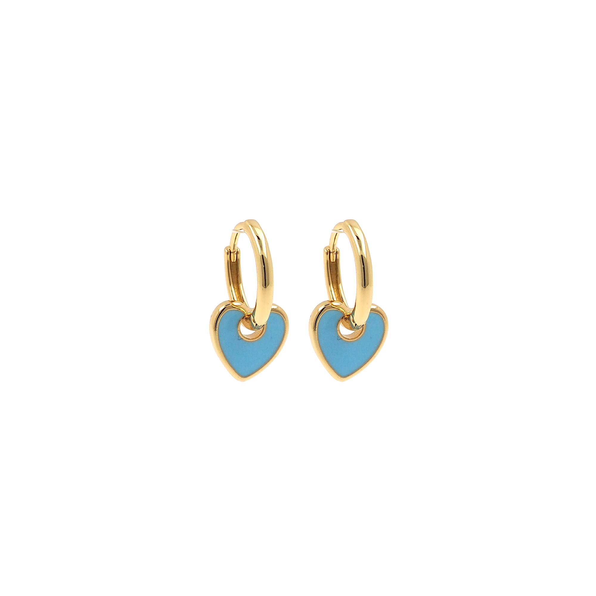 18K Gold Filled Heart Hoop Earrings,Enamel Heart Hoops,Dainty Drop Earrings,Gold Hoops