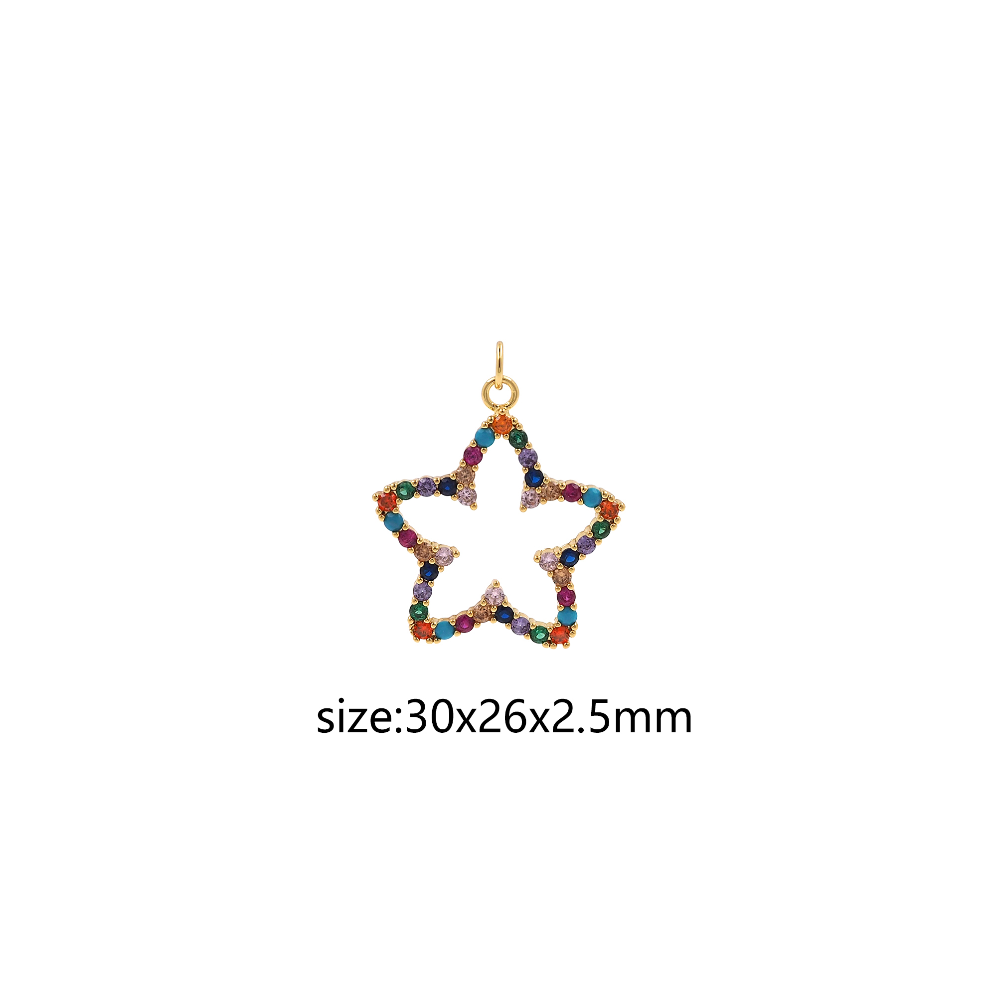 18K Gold Filled Star Pendant,Celestial Charm Earrings Necklace for DIY Jewelry Making Supply
