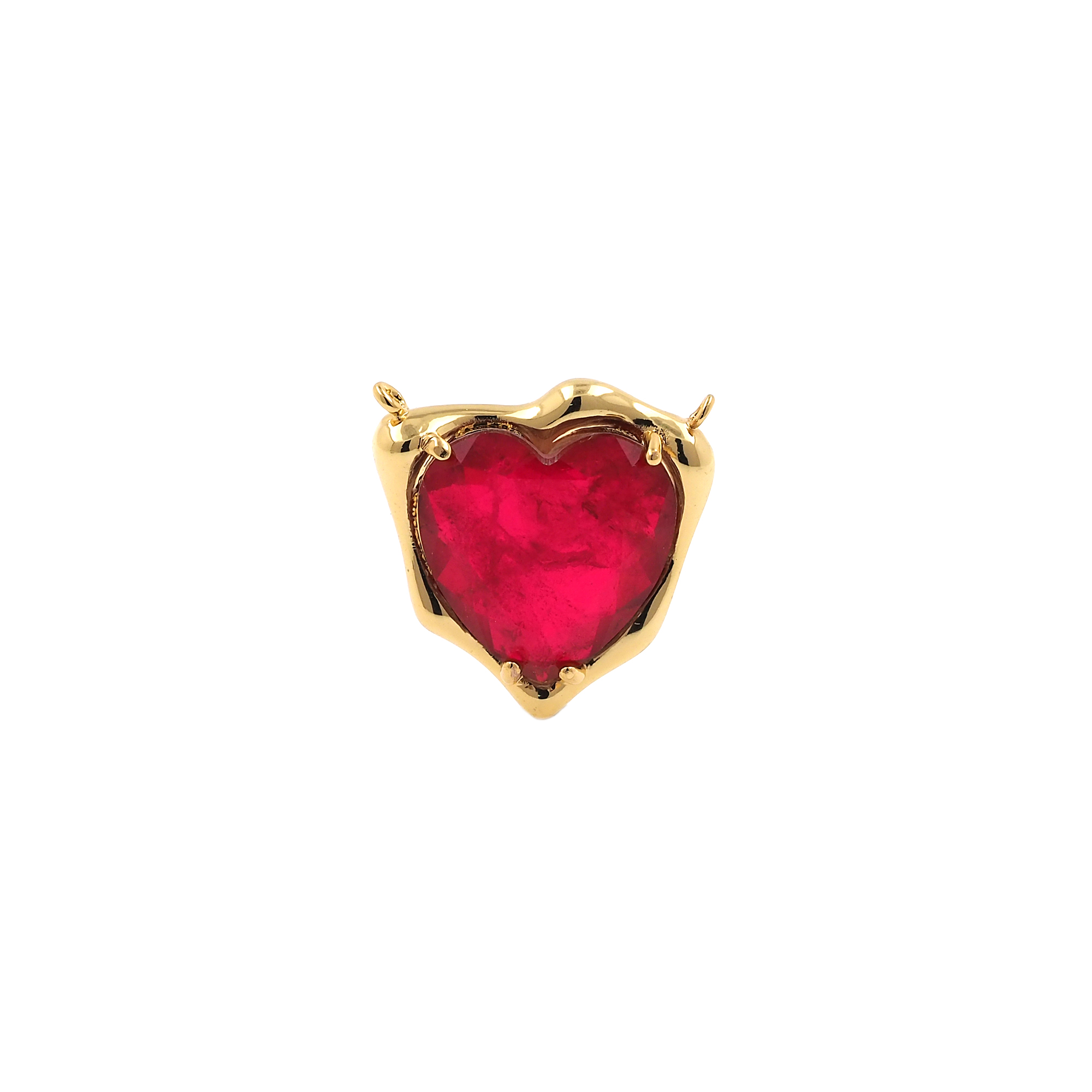18K Gold Filled Heart Pendant,Love Heart Charm Earrings Necklace for DIY Jewelry Making Supply