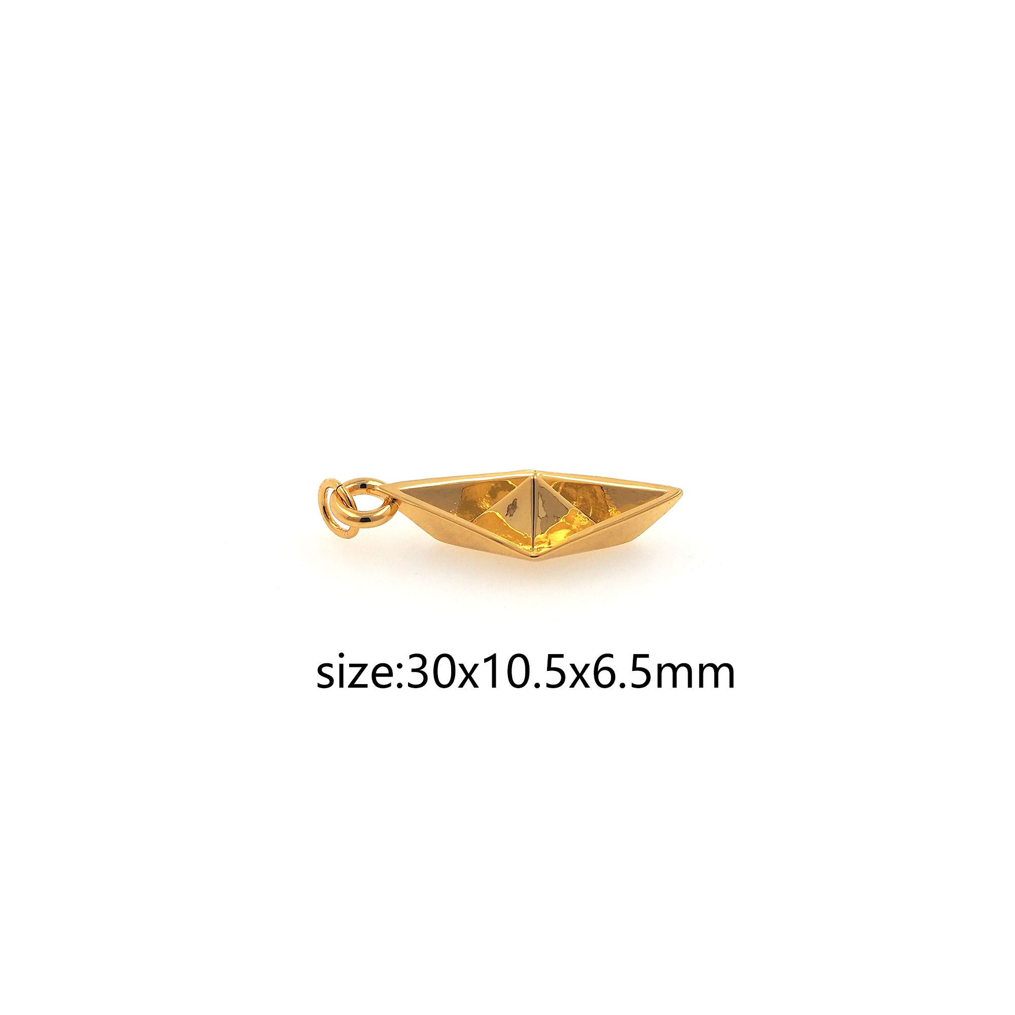 18K Gold Filled Paper Boat Pendant,Origami Charm,Boat Earrings Necklace for DIY Jewelry Making Supply