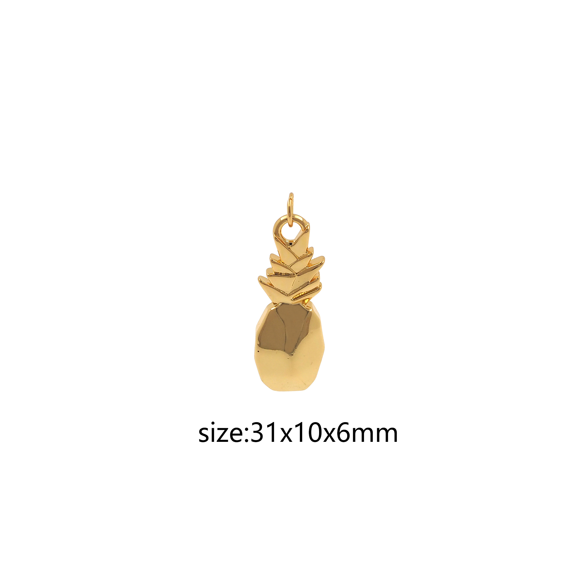 18K Gold Filled Pineapple Pendant,Origami Charm,Pineapple Earrings Necklace for DIY Jewelry Making Supply