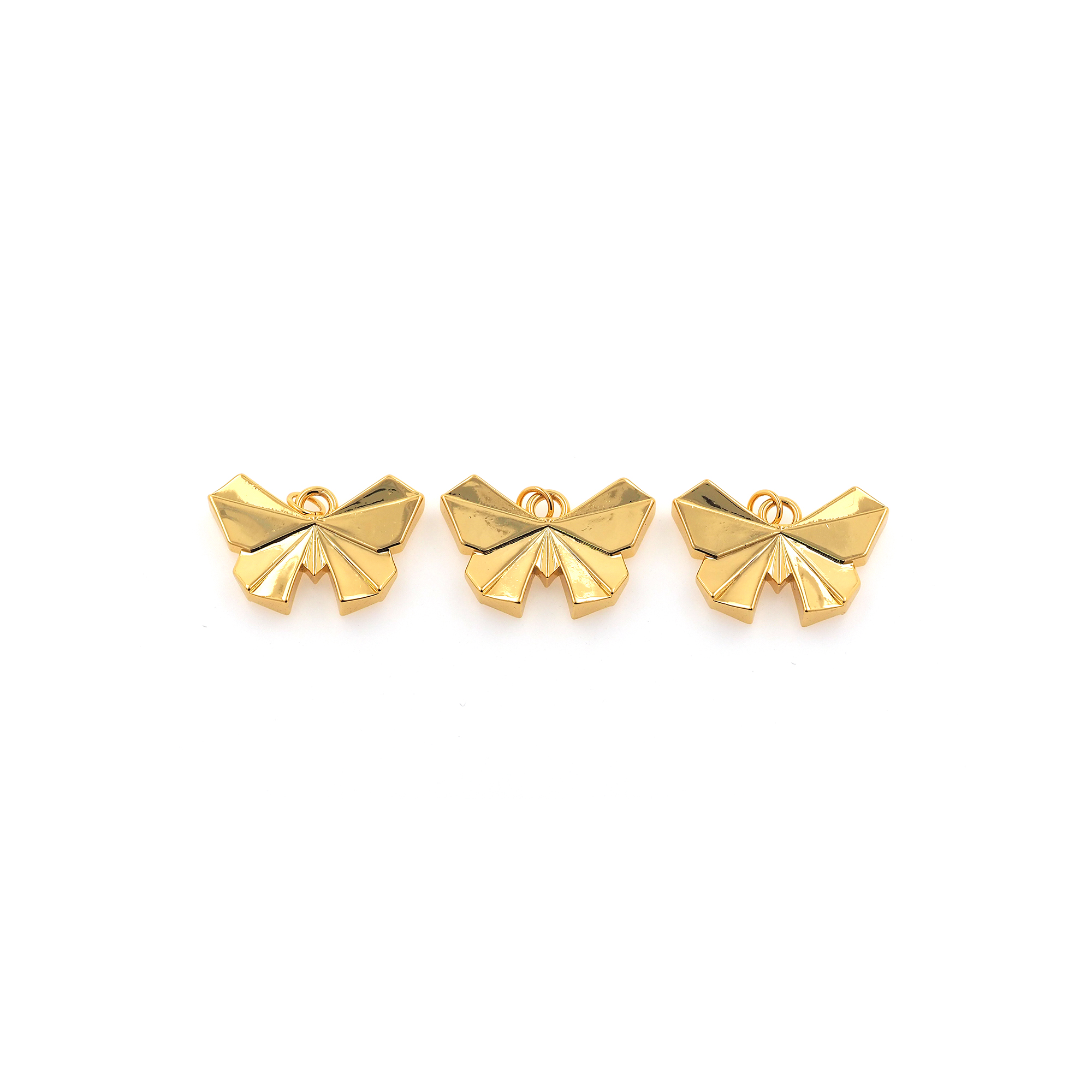 18K Gold Filled Paper Butterfly Pendant,Origami Charm,Butterfly Earrings Necklace for DIY Jewelry Making Supply