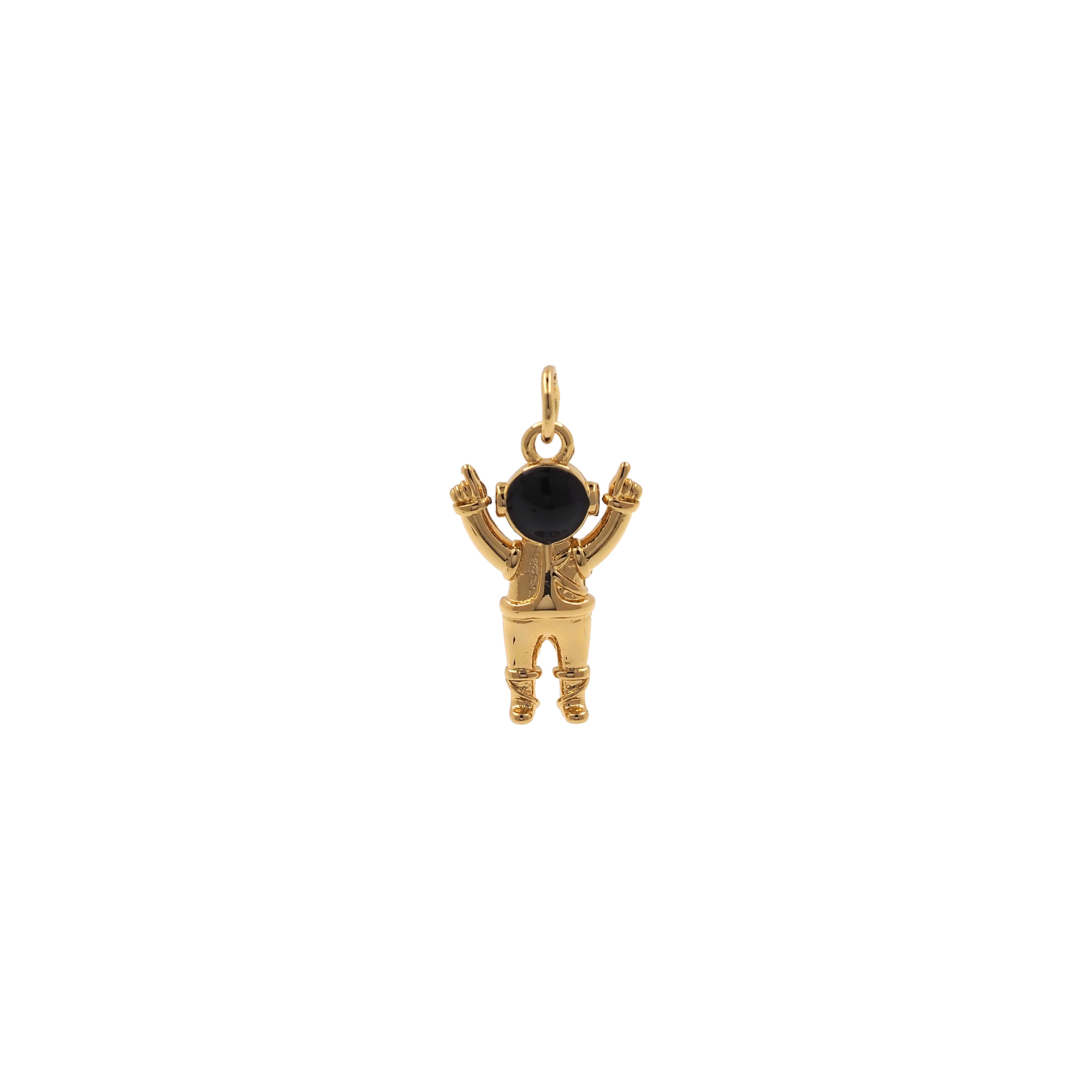 18K Gold Filled Astronaut Pendant,Space Charm,Enamel Astronaut Earrings Necklace for DIY Jewelry Making Supply