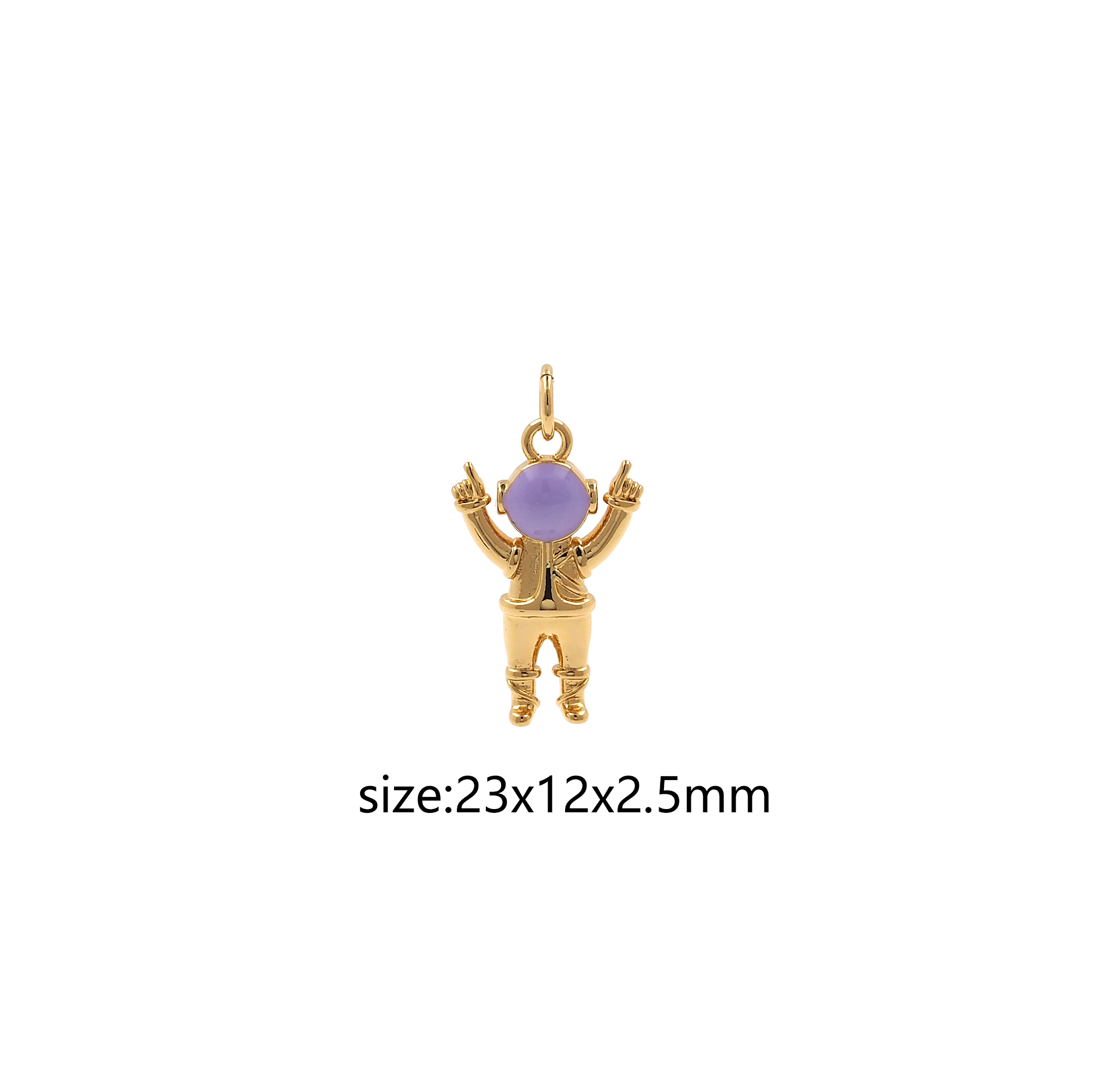 18K Gold Filled Astronaut Pendant,Space Charm,Enamel Astronaut Earrings Necklace for DIY Jewelry Making Supply