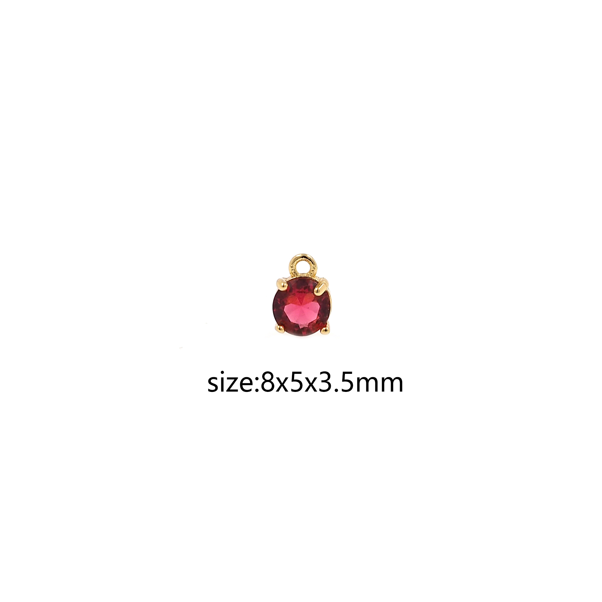 18K Gold Filled Round Pendant,Crystal Round Charm Earrings Necklace for DIY Jewelry Making Supply