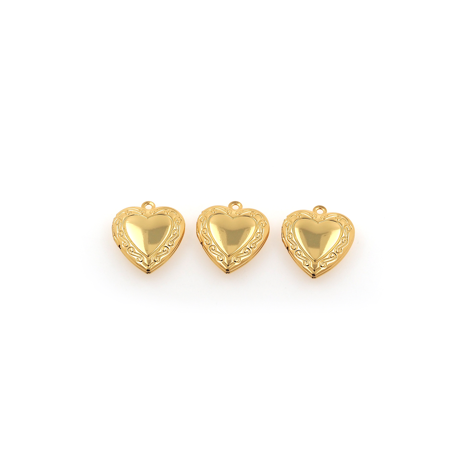 18K Gold Filled Heart Pendant,Dainty Heart Charm Earrings Necklace for DIY Jewelry Making Supply