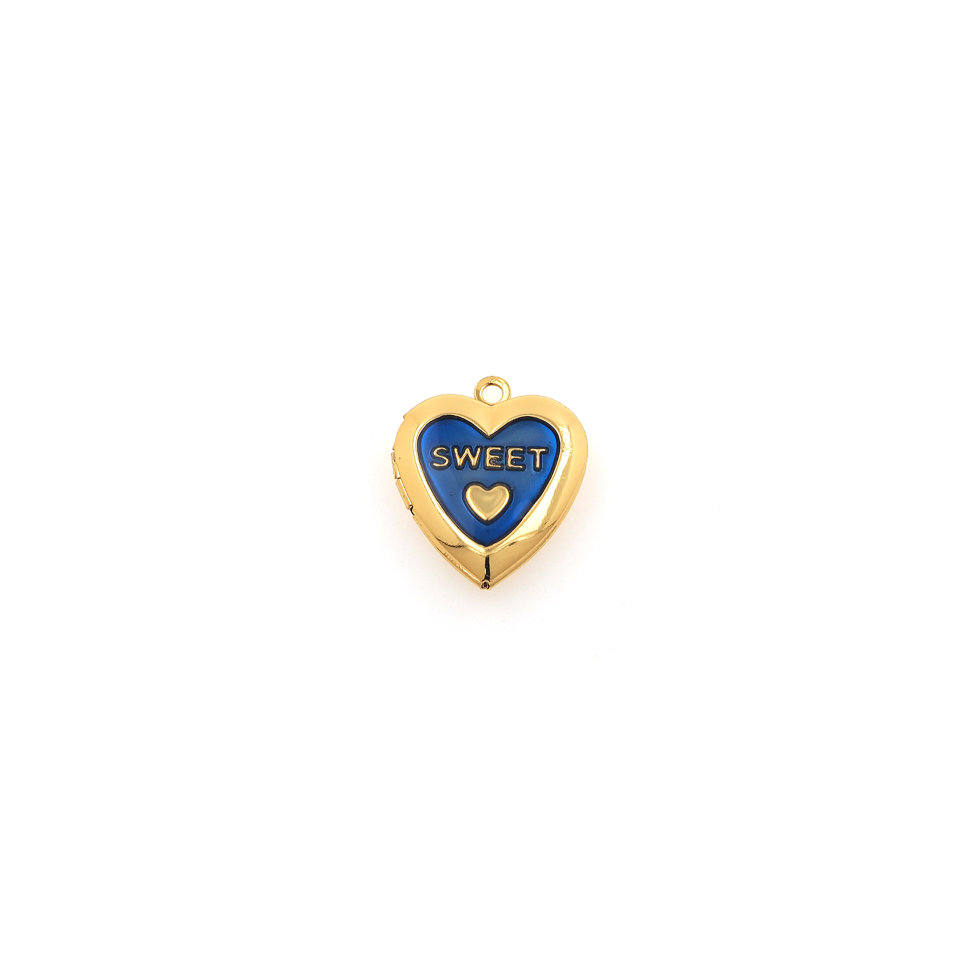 18K Gold Filled Heart Pendant,Enamel Heart Charm Earrings Necklace for DIY Jewelry Making Supply