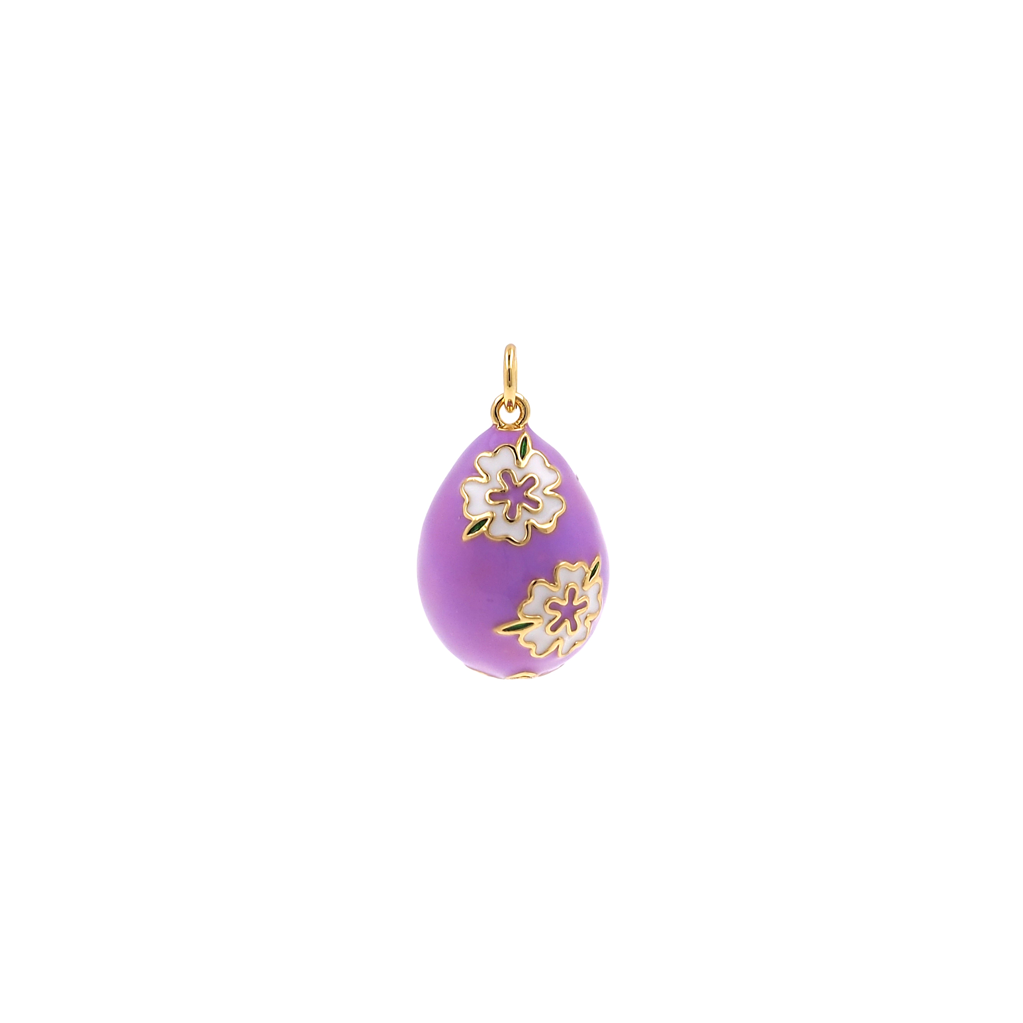 18K Gold Filled Easter Egg Pendant,Enamel Egg Charm Earrings Necklace for DIY Jewelry Making Supply