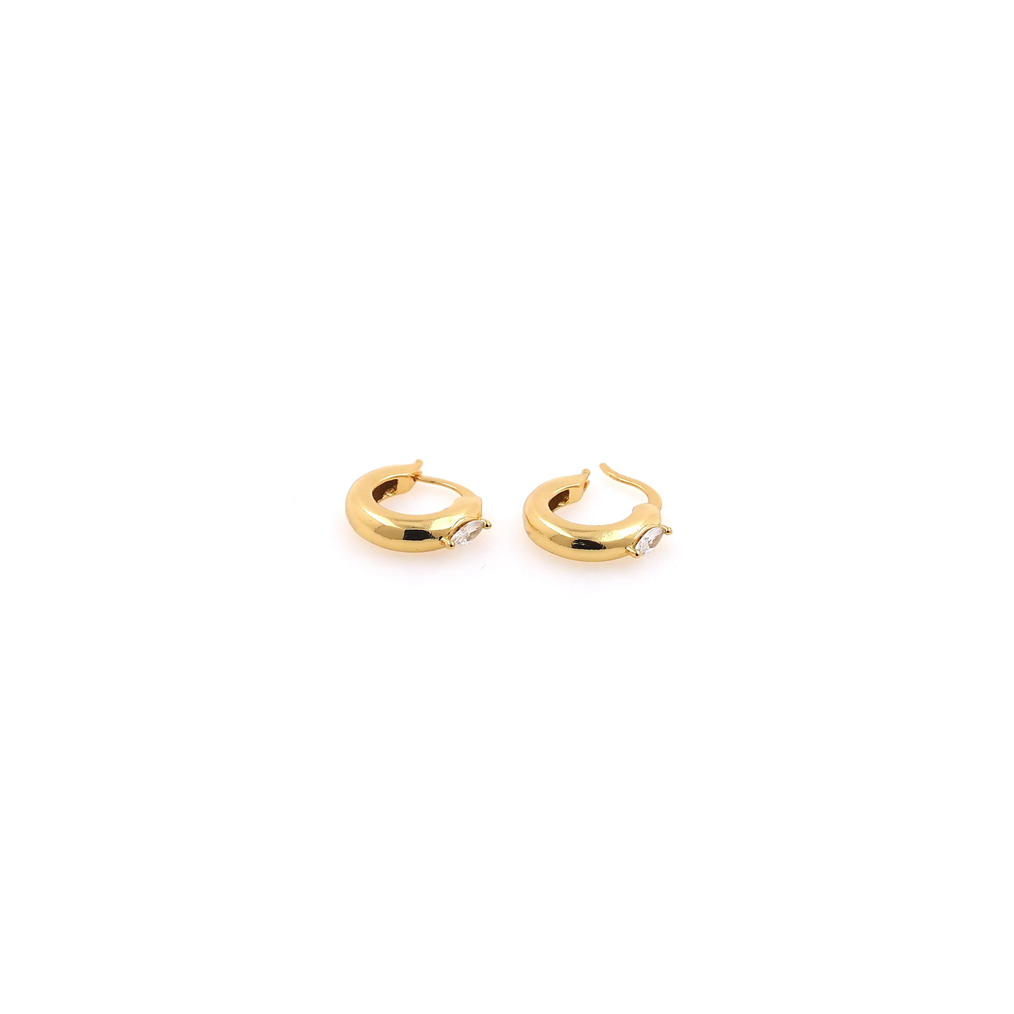 18K Gold Filled Round Hoop Earrings,Dainty Zirconia Earrings,Gold Hoops,Dainty CZ Hoops Huggie