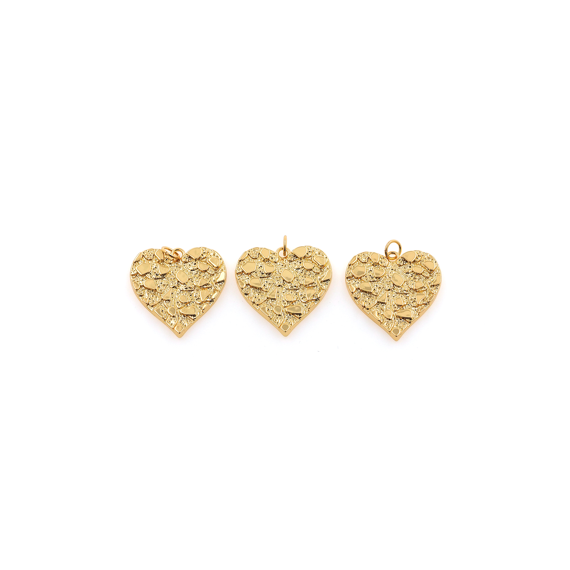18K Gold Filled Heart Pendant,Dainty Heart Charm Earrings Necklace for DIY Jewelry Making Supply