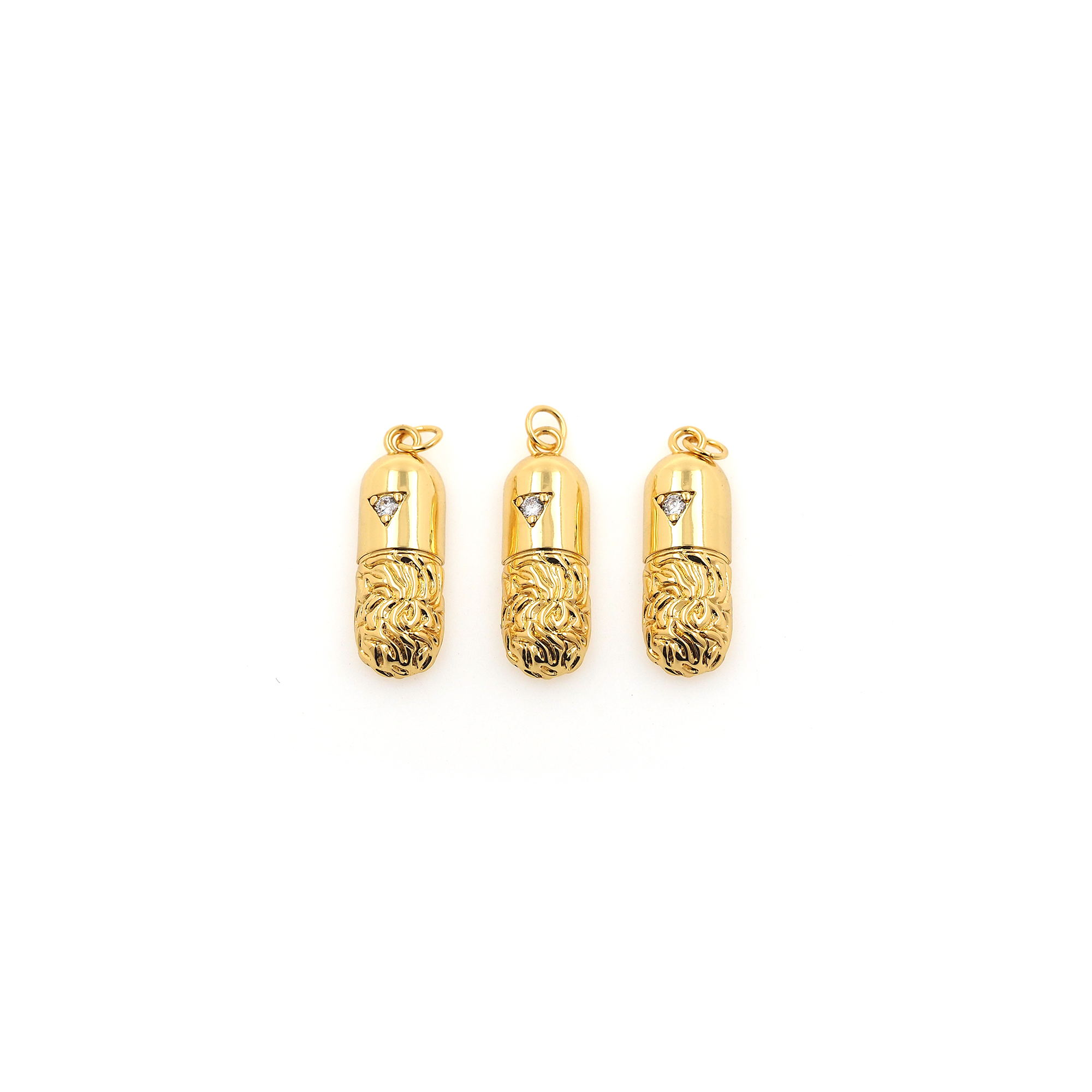 18K Gold Filled Pill Pendant,Capsule Charm Earrings Necklace for DIY Jewelry Making Supply