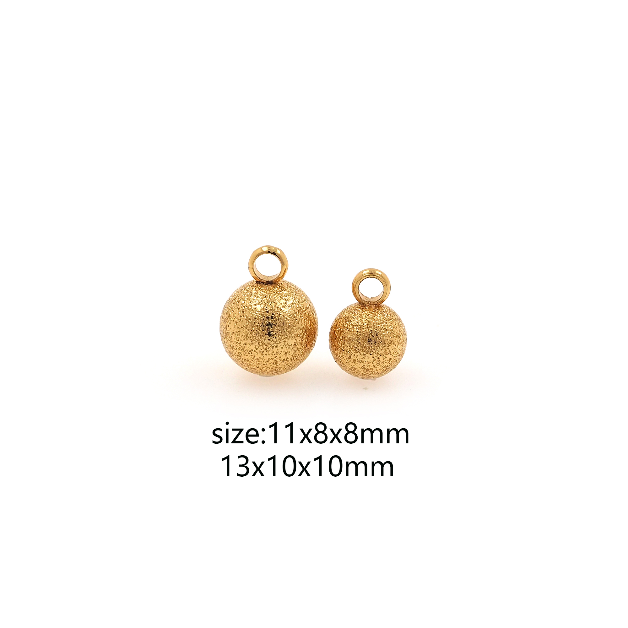 18K Gold Filled Ball Pendant,Round Ball Charm Earrings Necklace for DIY Jewelry Making Supply