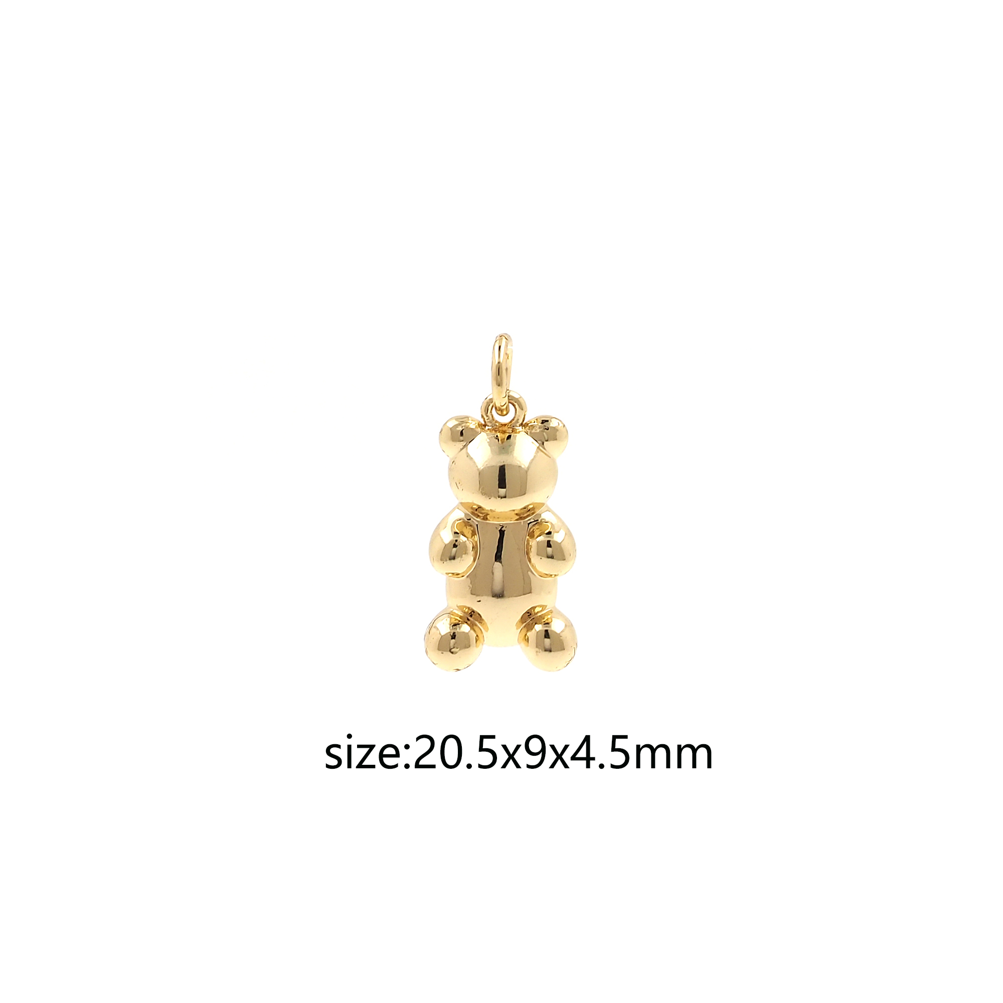 18K Gold Filled Bear Pendant,Animal Chamr Earrings Necklace for DIY Jewelry Making Supply