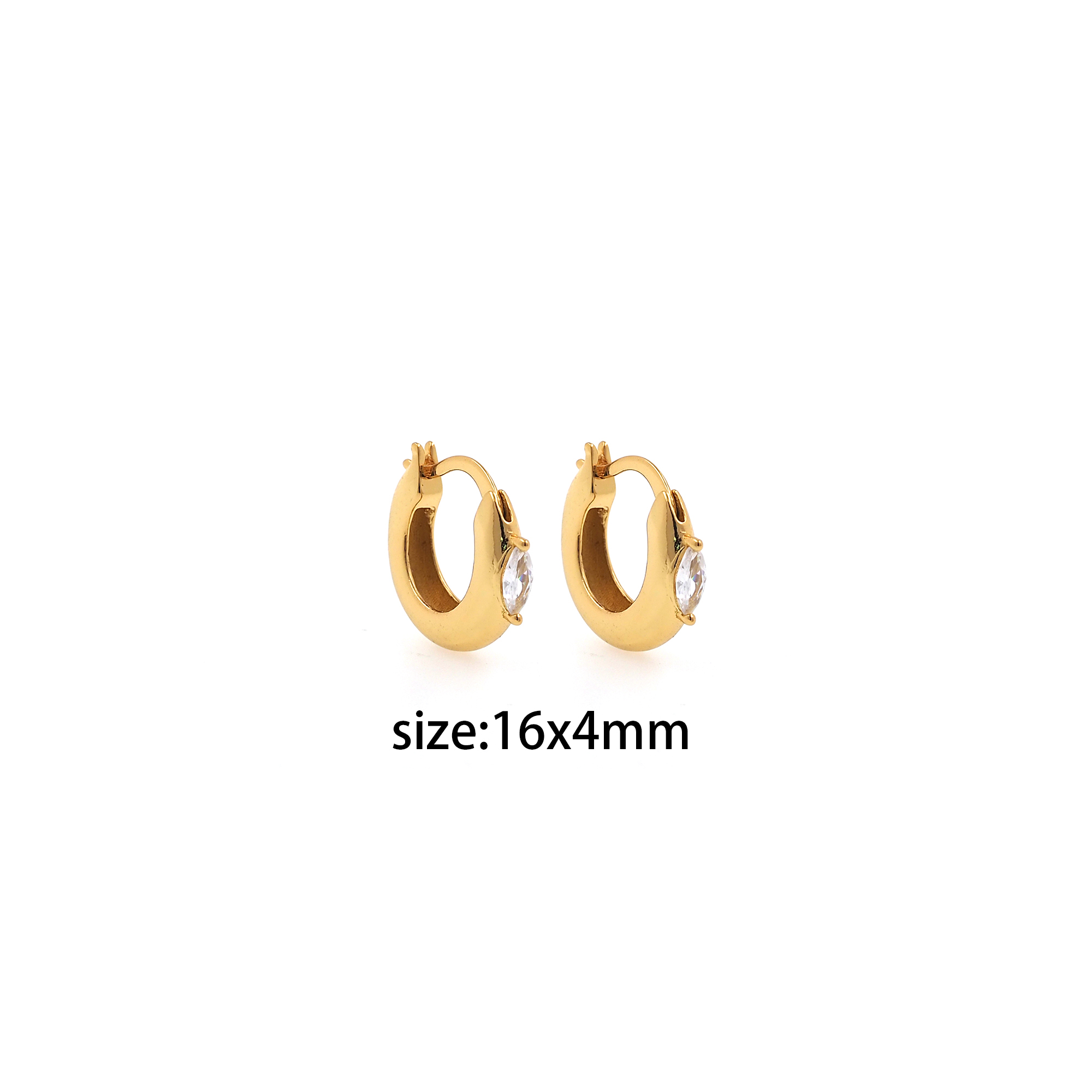 18K Gold Filled Round Hoop Earrings,Dainty Zirconia Earrings,Gold Hoops,Dainty CZ Hoops Huggie