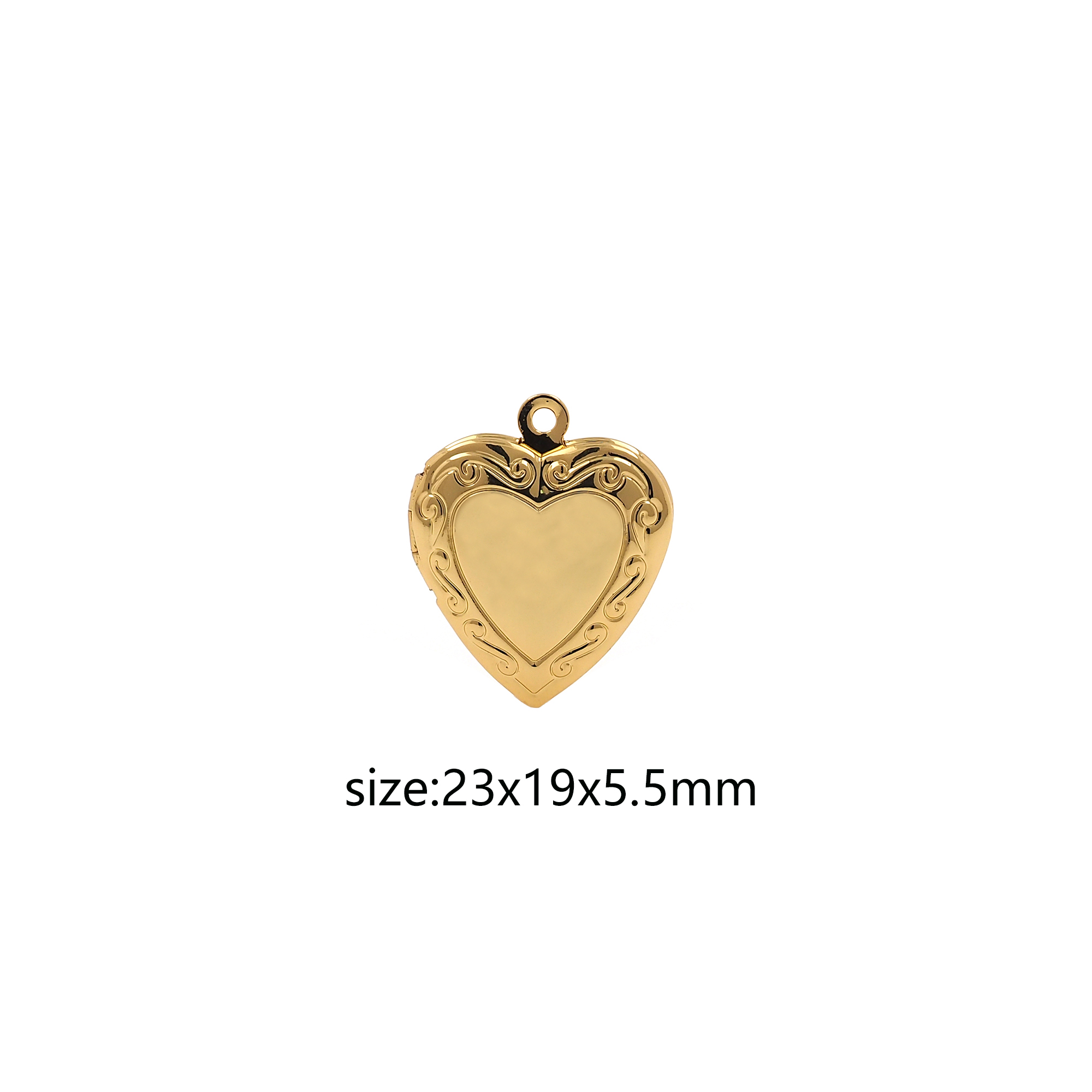 18K Gold Filled Heart Pendant,Dainty Heart Charm Earrings Necklace for DIY Jewelry Making Supply