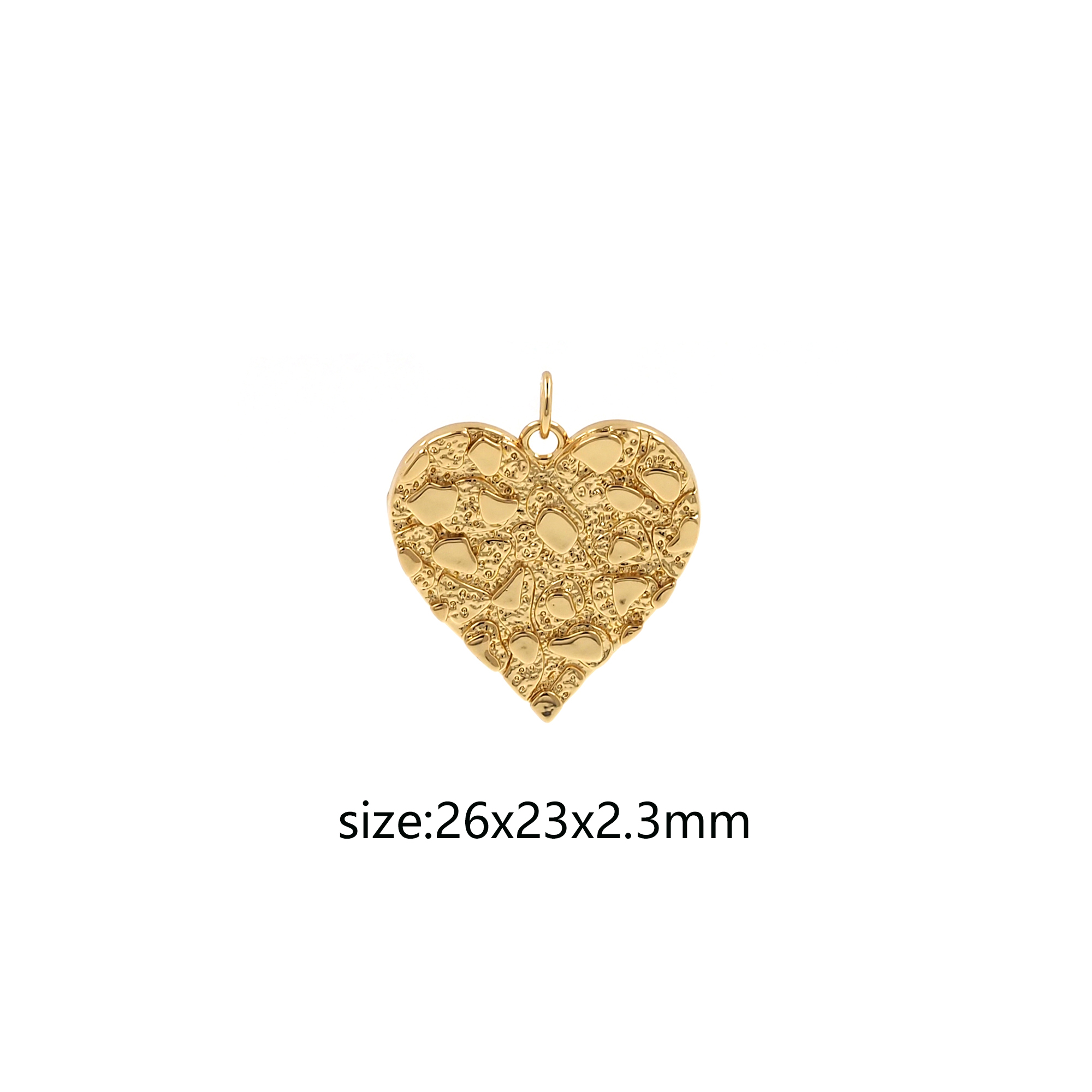 18K Gold Filled Heart Pendant,Dainty Heart Charm Earrings Necklace for DIY Jewelry Making Supply