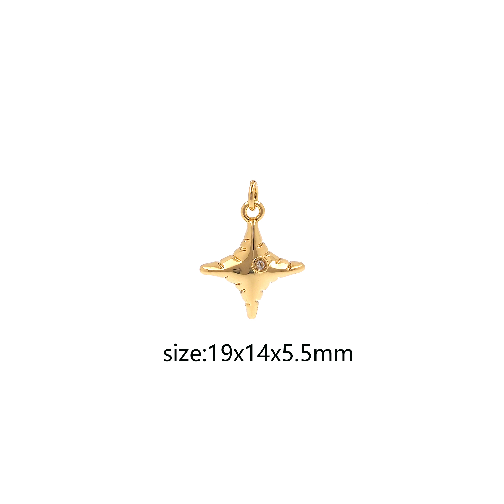 18K Gold Filled Star Pendant,Celestial Charm Earrings Necklace for DIY Jewelry Making Supply