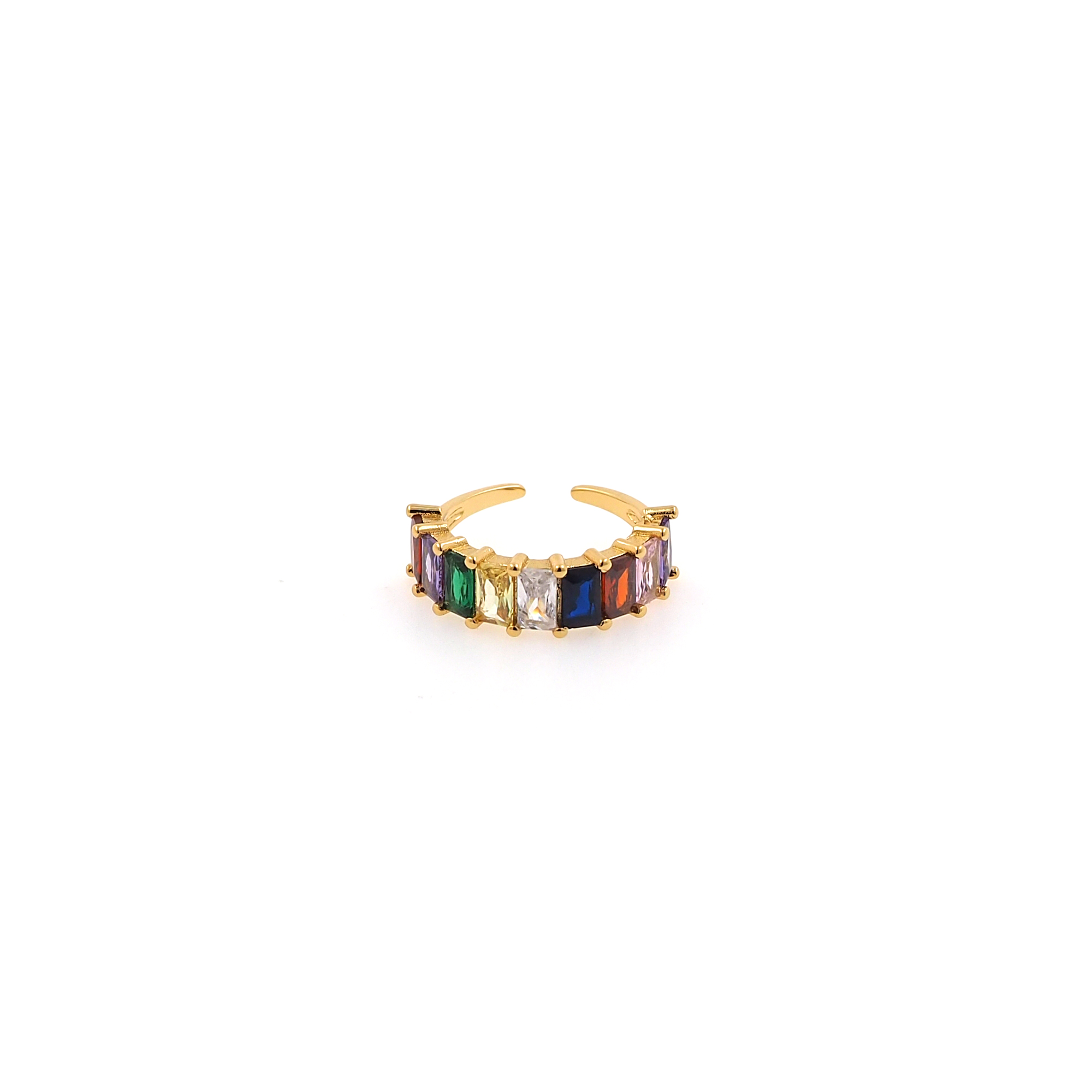18K Gold Filled Colorful Zirconia Ring,CZ Ring,Adjustable Ring,Minimalist Ring,Open Ring