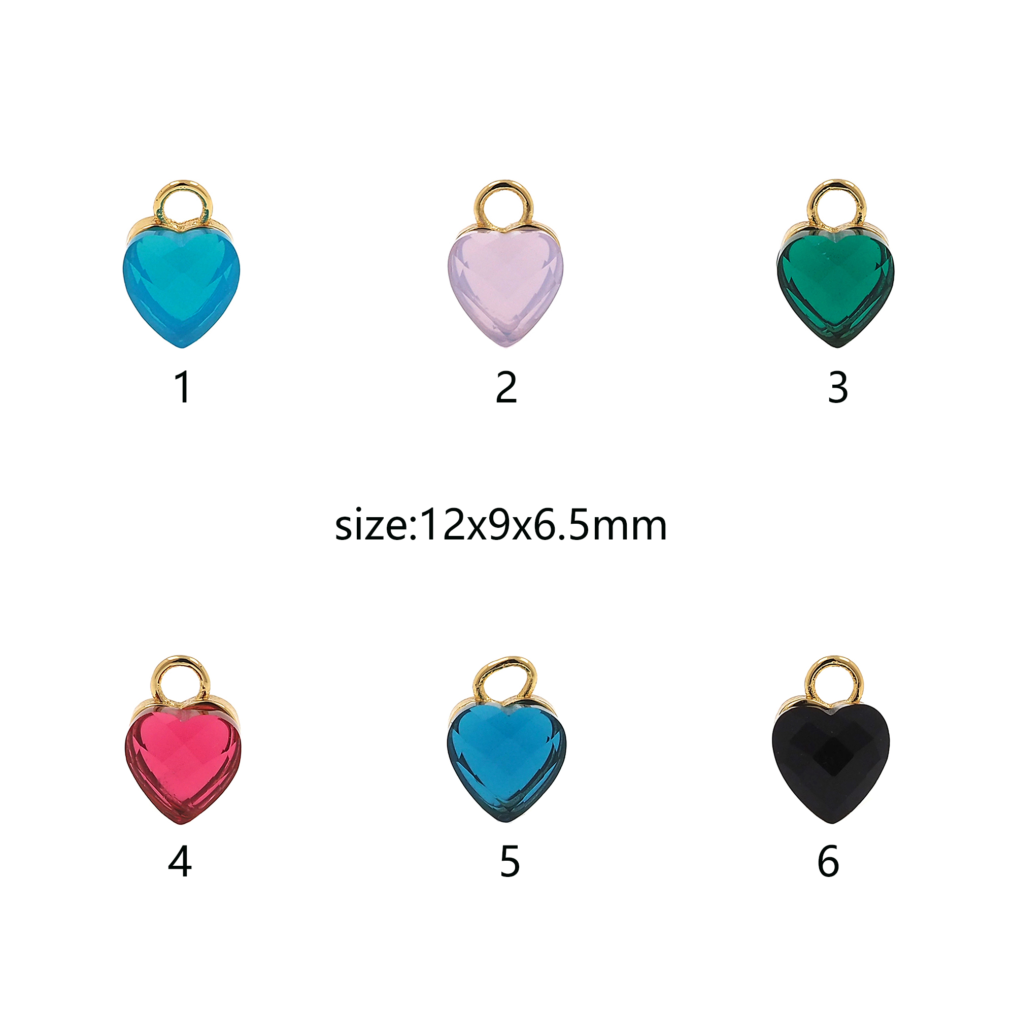 18K Gold Filled Heart Pendant,CZ Micro Pave Heart Charm Earrings Necklace for DIY Jewelry Making Supply