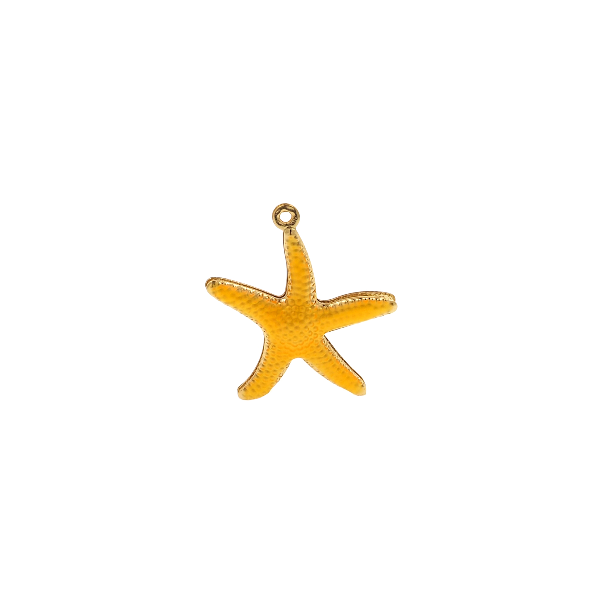 18K Gold Filled Starfish Pendant,Enamel Starfish Charm Earrings Necklace for DIY Jewelry Making Supply