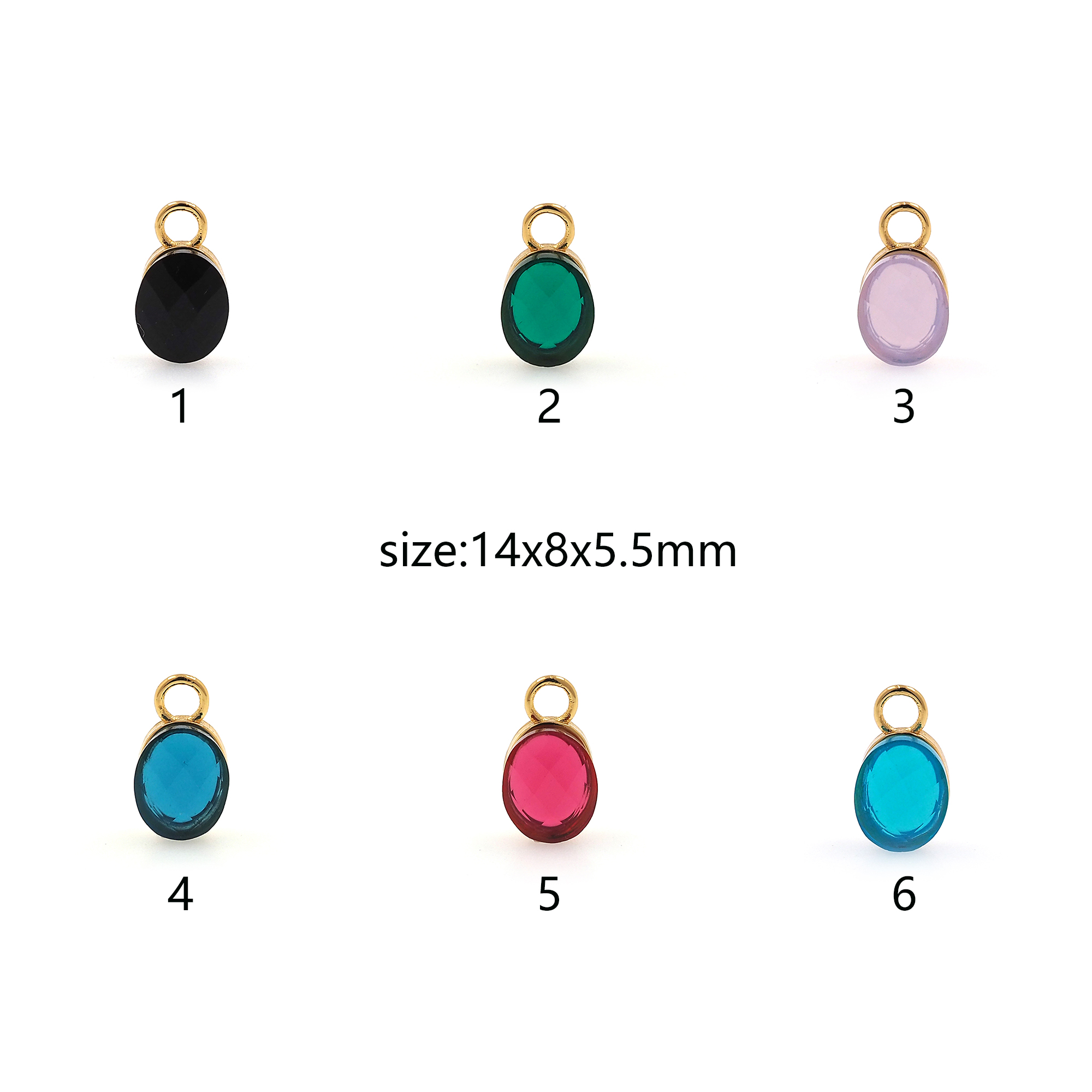 18K Gold Filled Oval Pendant,CZ Micro Pave Oval Charm Earrings Necklace for DIY Jewelry Making Supply