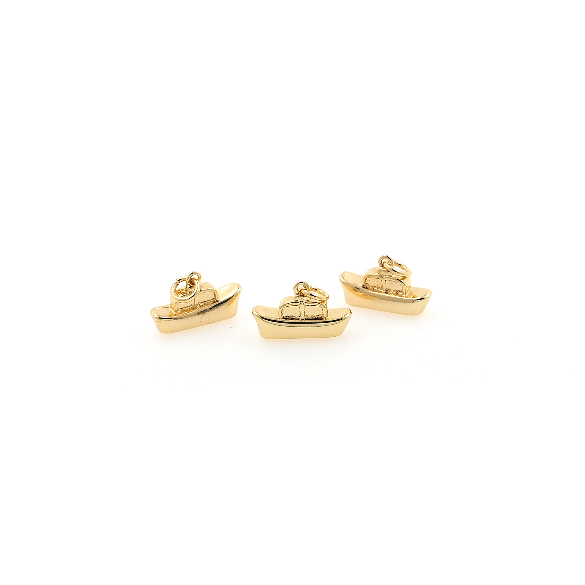 18K Gold Filled Boat Pendant,Nautical Charm Earrings Necklace for DIY Jewelry Making Supply