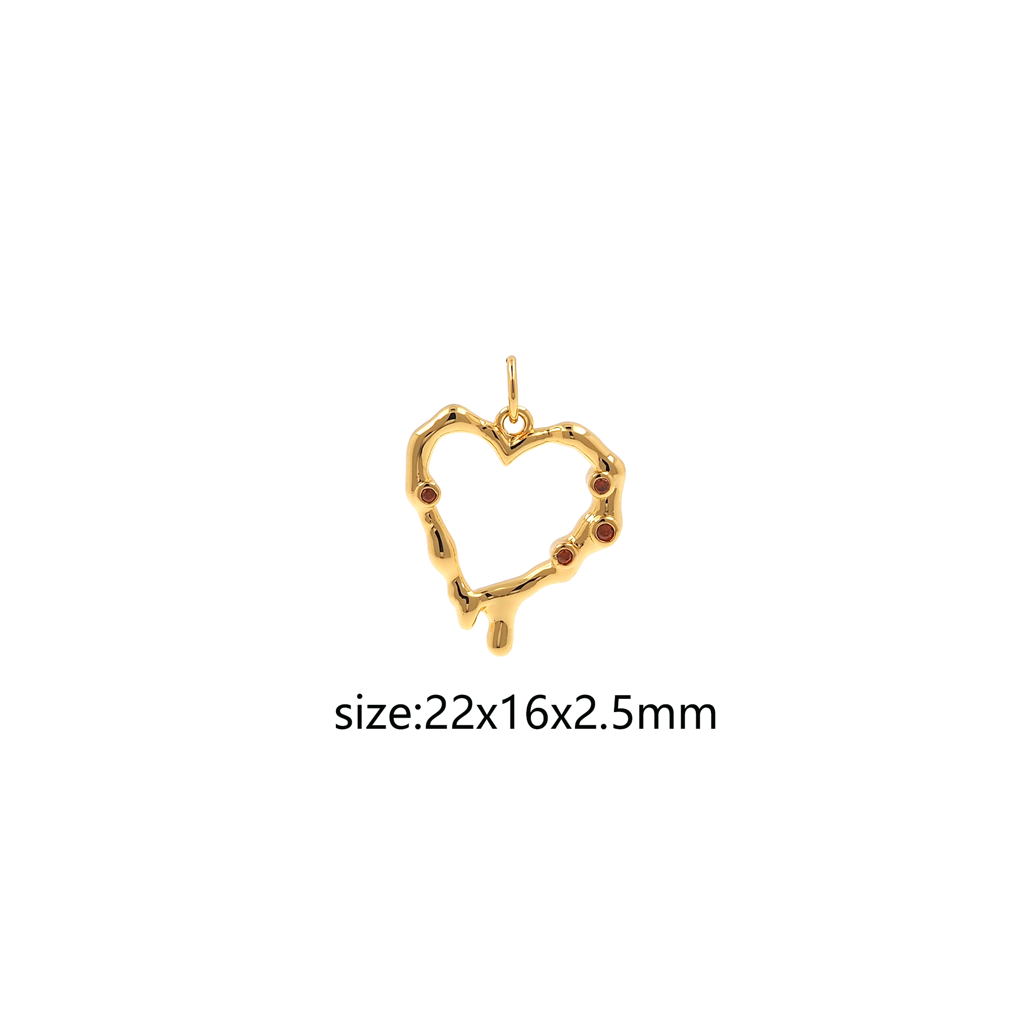18K Gold Filled Heart Pendant,Dainty Heart Charm Earrings Necklace for DIY Jewelry Making Supply
