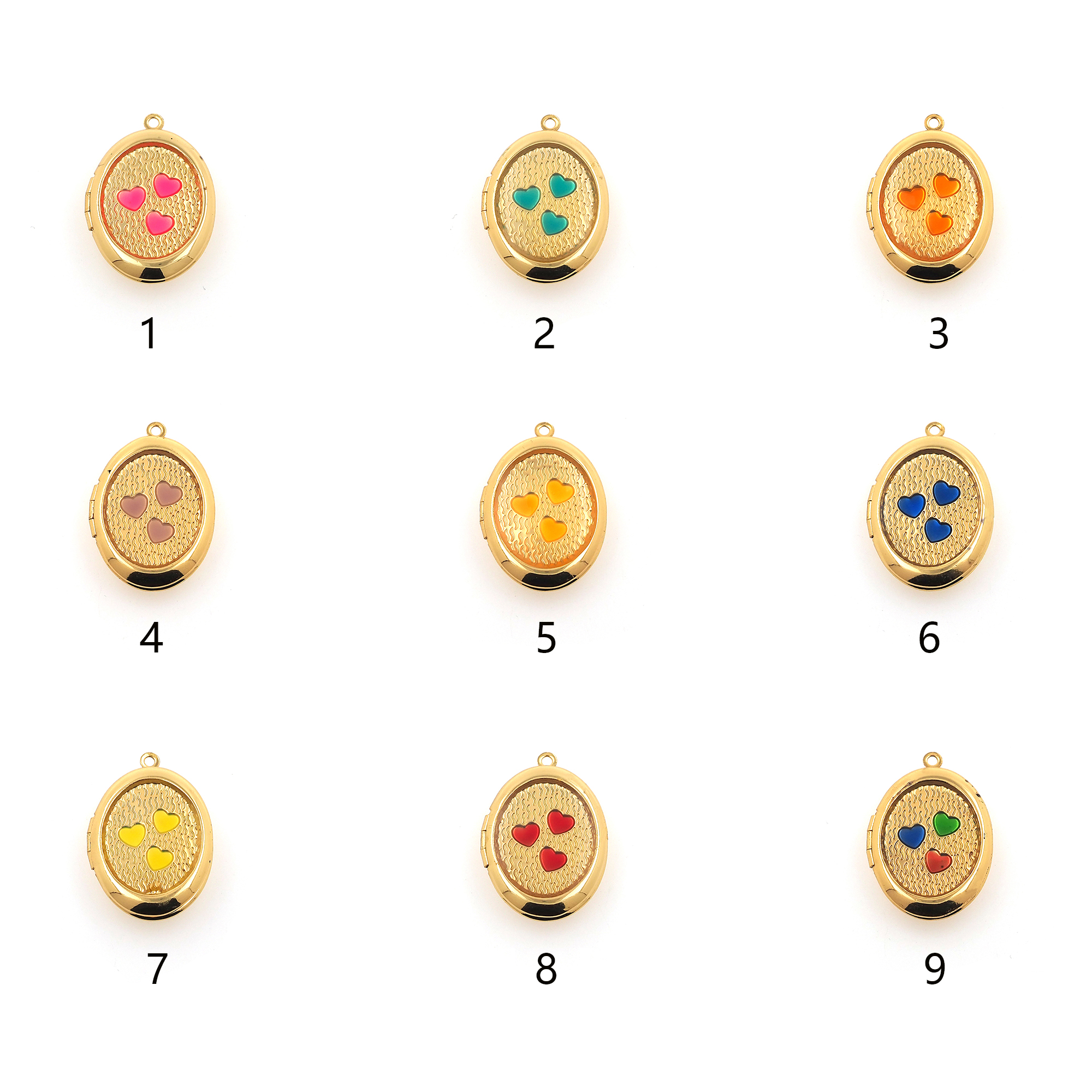 18K Gold Filled Heart Pendant,Dainty Heart Charm Earrings Necklace for DIY Jewelry Making Supply