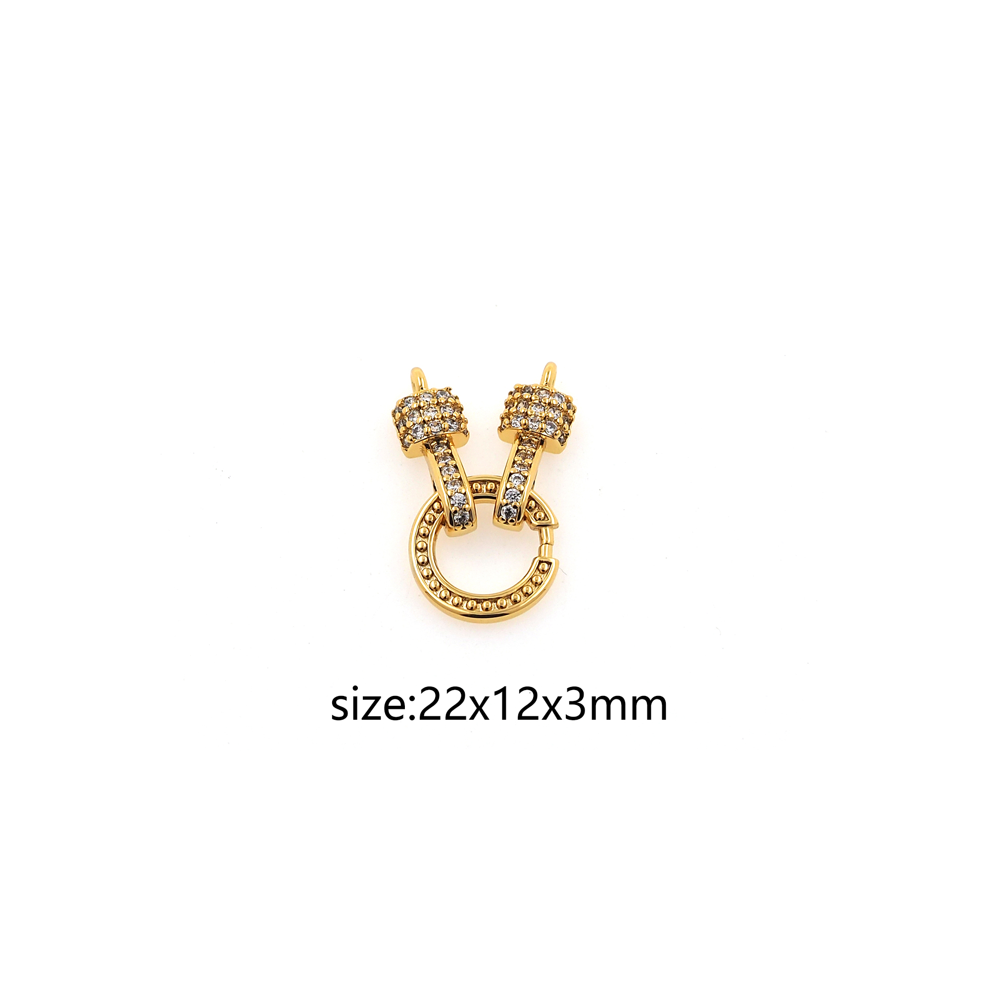 18K Gold Filled Round Pendant,CZ Micro Pave Round Charm Earrings Necklace for DIY Jewelry Making Supply