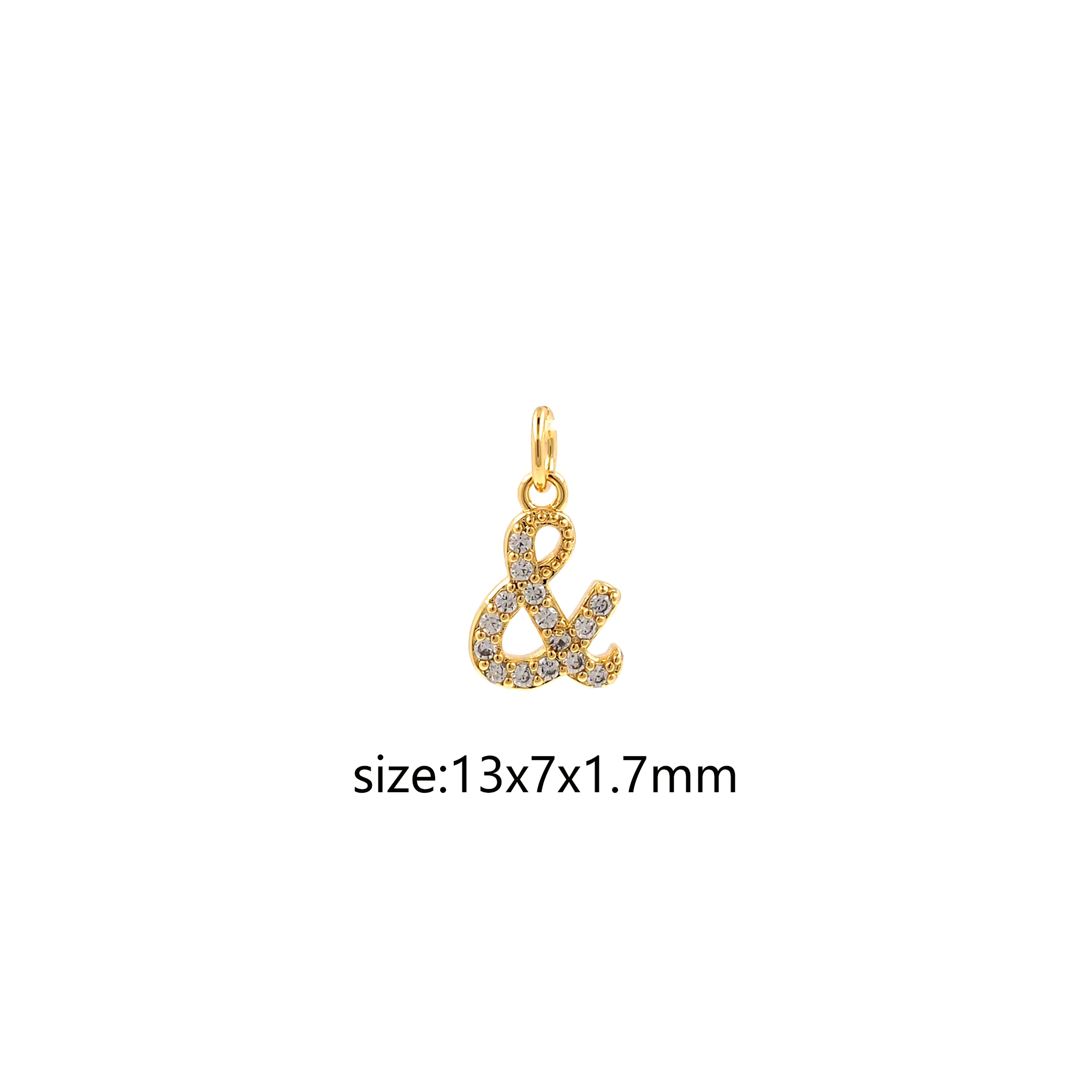 18K Gold Filled Symbol Pendant,CZ Micro Pave Symbol Charm Earrings Necklace for DIY Jewelry Making Supply
