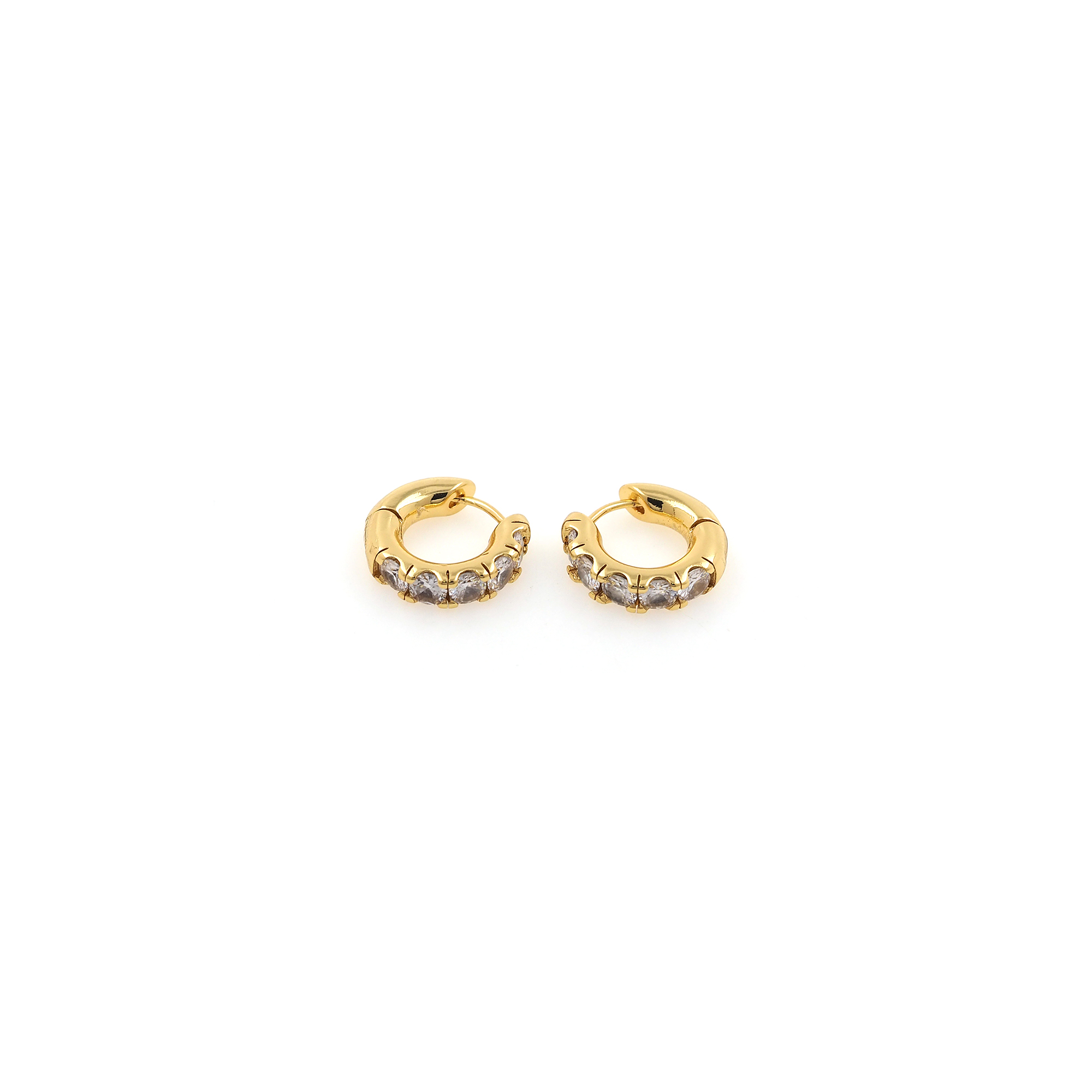 18K Gold Filled CZ Hoop Earrings,Dainty Zirconia Earrings,Gold Hoops,Dainty CZ Hoops Huggie