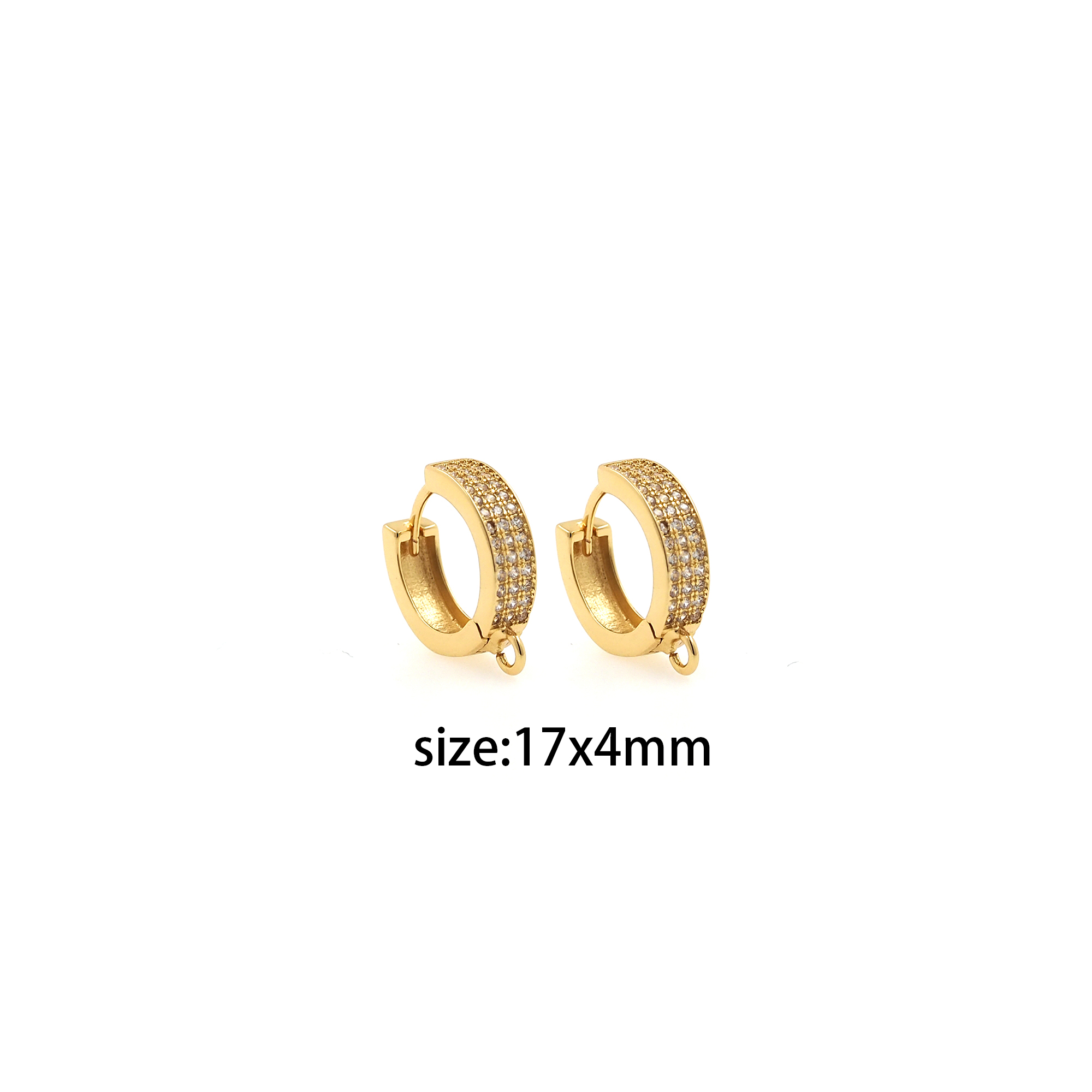 18K Gold Filled CZ Hoops,Minimalist Hoop Earrings,Dainty Earrings,Gold Hoops,Dainty Hoops Huggie,DIY Jewelry Making Supply
