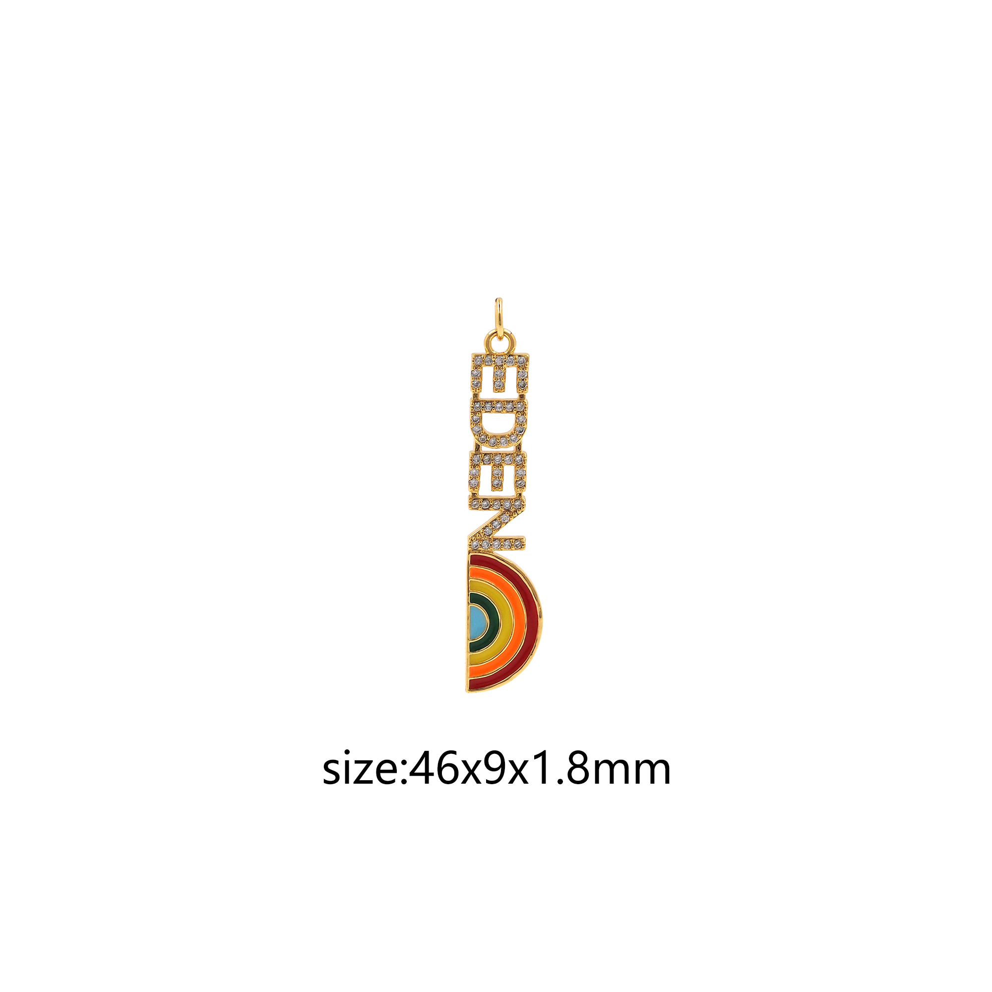 18K Gold Filled Eden Pendant,CZ Micro Pave Eden Charm Earrings Necklace for DIY Jewelry Making Supply