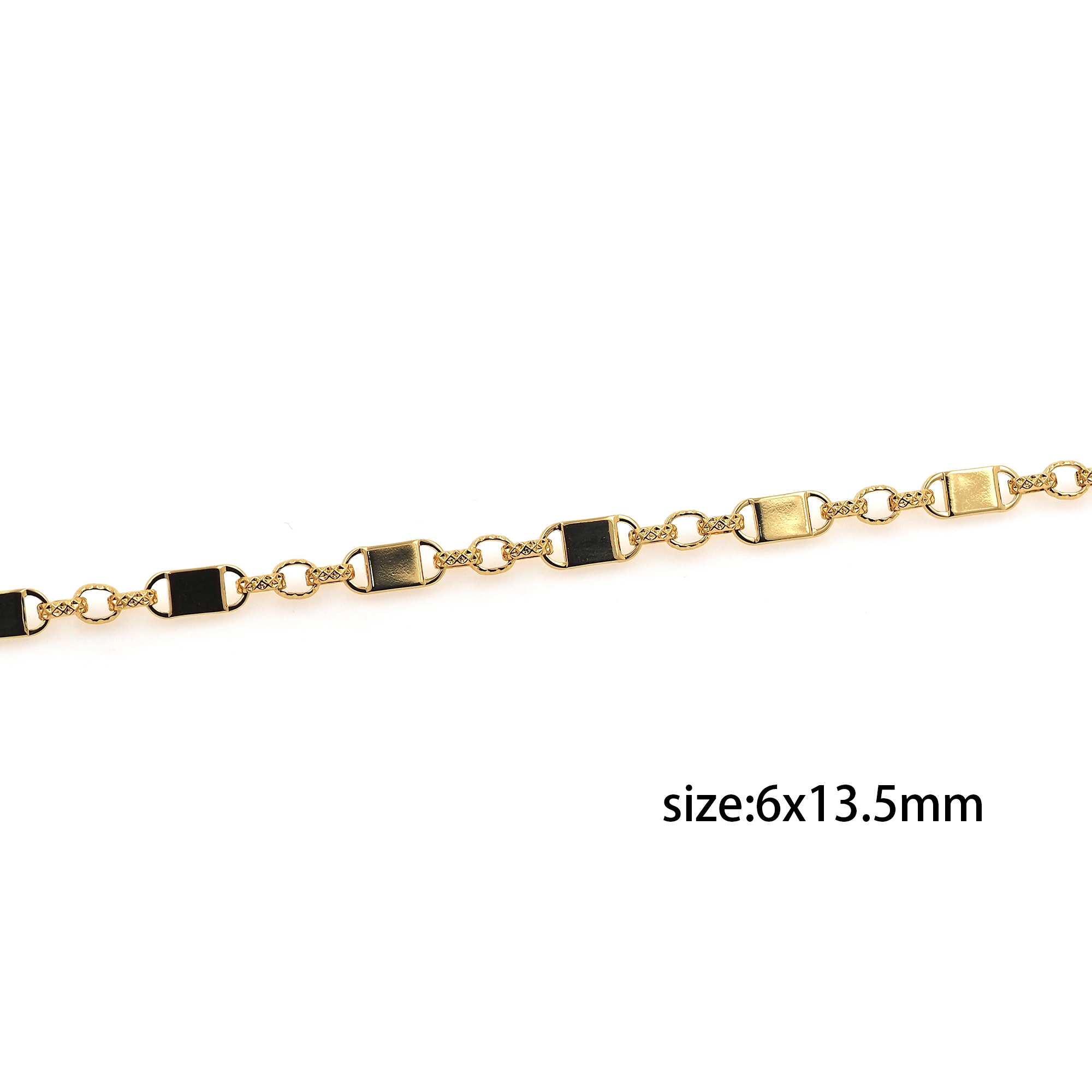 18K Gold Filled Rectangle Chain Necklace,Dainty Thin Link Chain,Gold Rectangle Chain Necklace for Women DIY Jewelry Making Supply