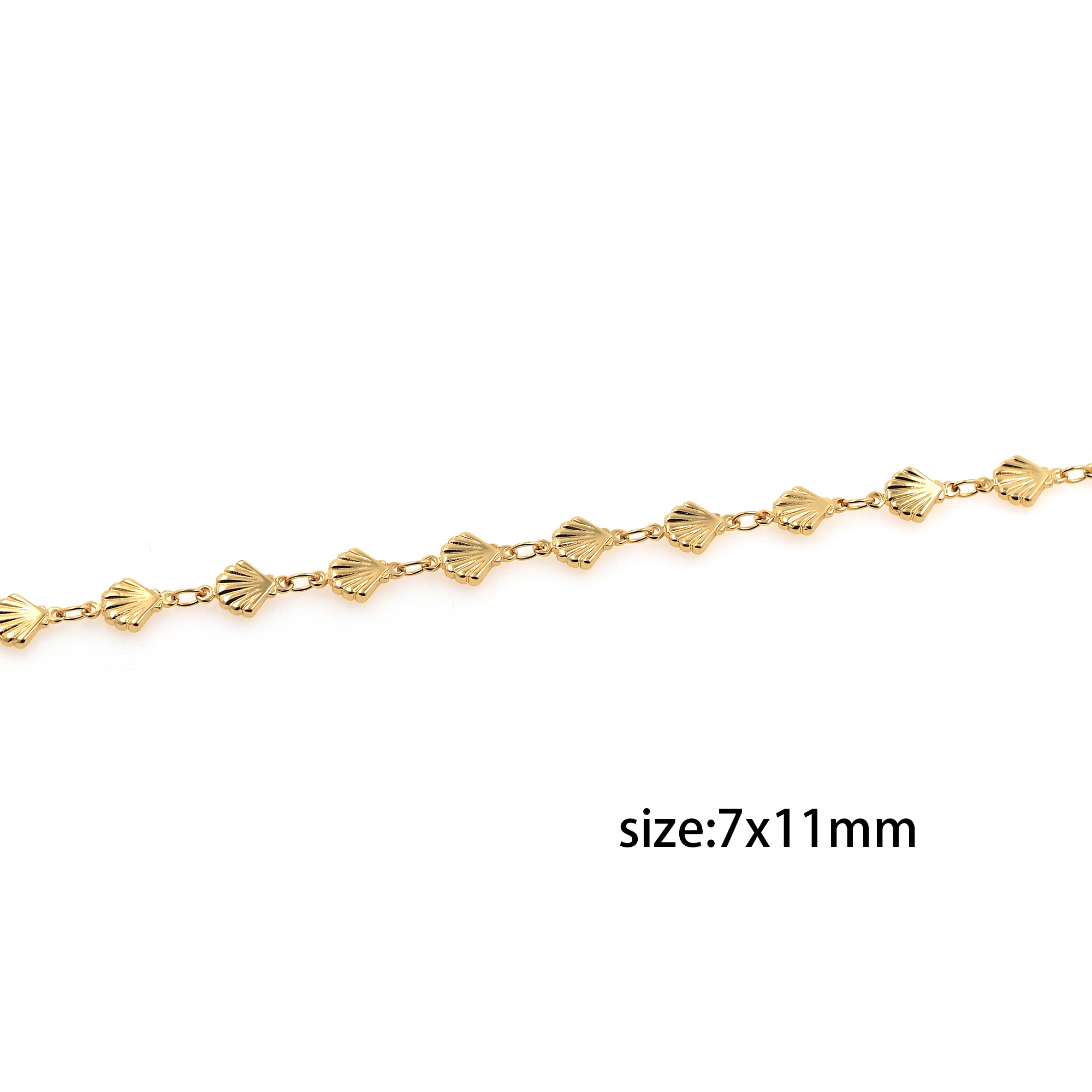 18K Gold Filled Shell Chain Necklace,Dainty Thin Link Chain,Gold Shell Chain Necklace for Women DIY Jewelry Making Supply