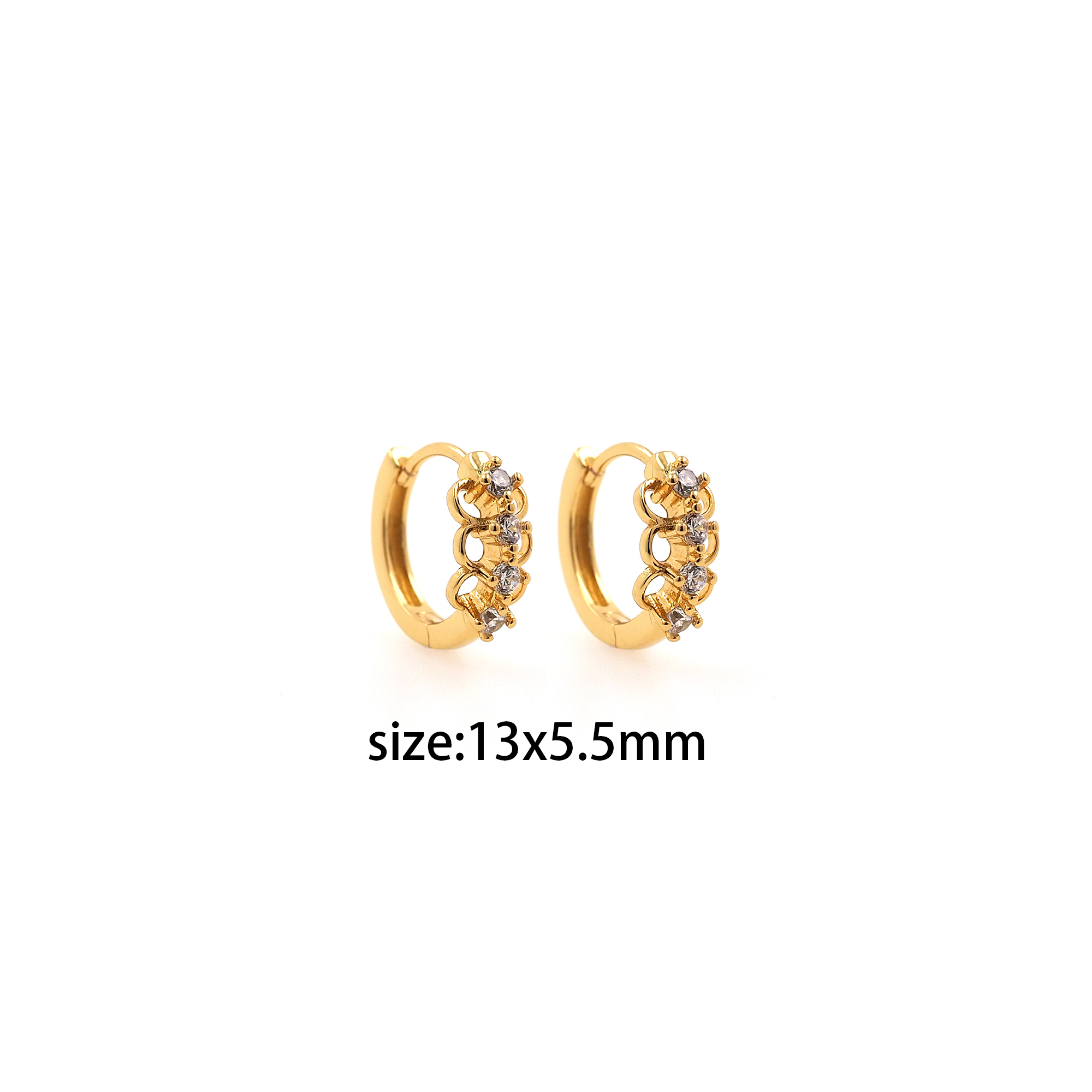 18K Gold Filled Round Hoop Earrings,Dainty Zirconia Earrings,Gold Hoops,Dainty CZ Hoops Huggie