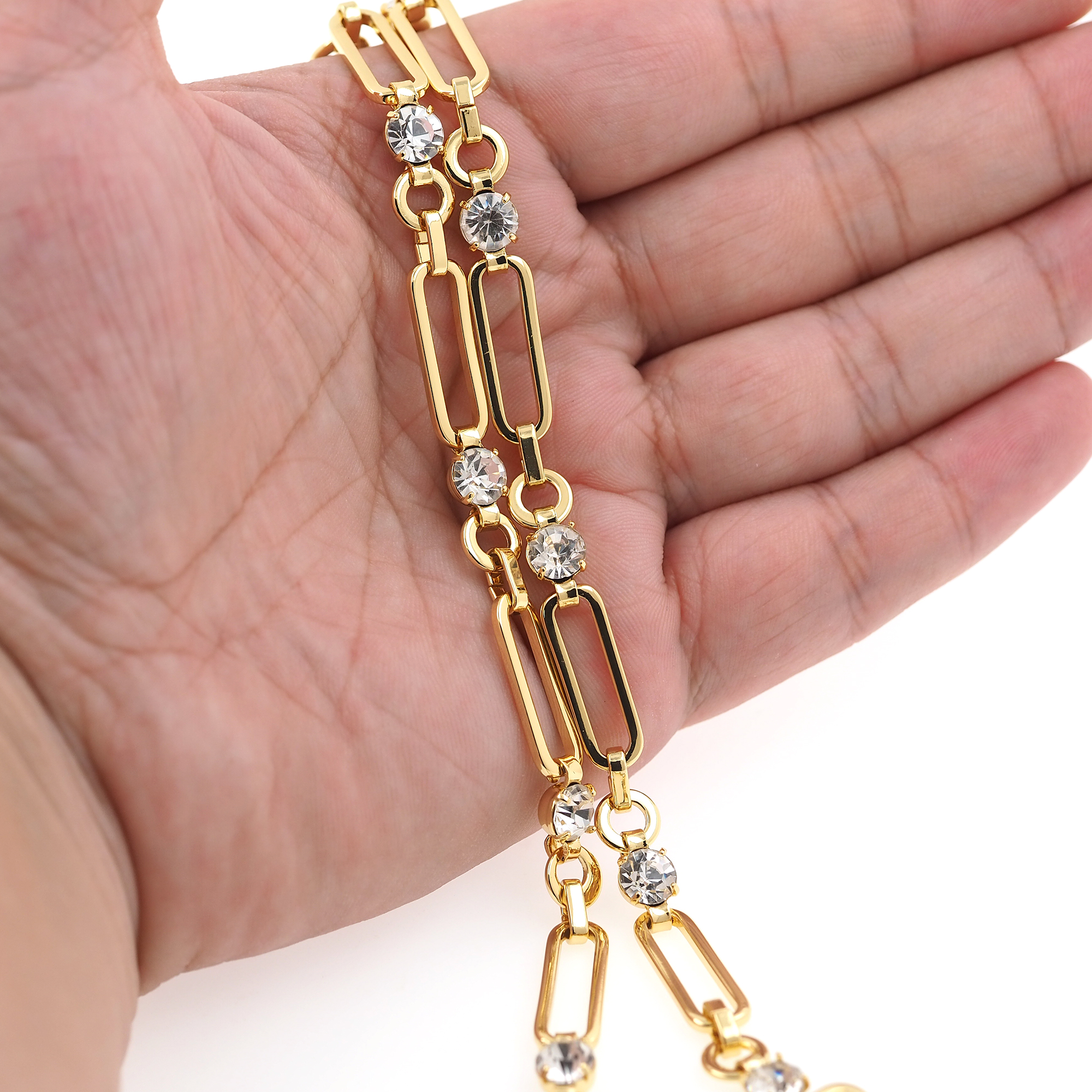 18K Gold Filled Rectangle Chain Necklace,Dainty Thin Link Chain,Gold Rectangle Chain Necklace for Women DIY Jewelry Making Supply