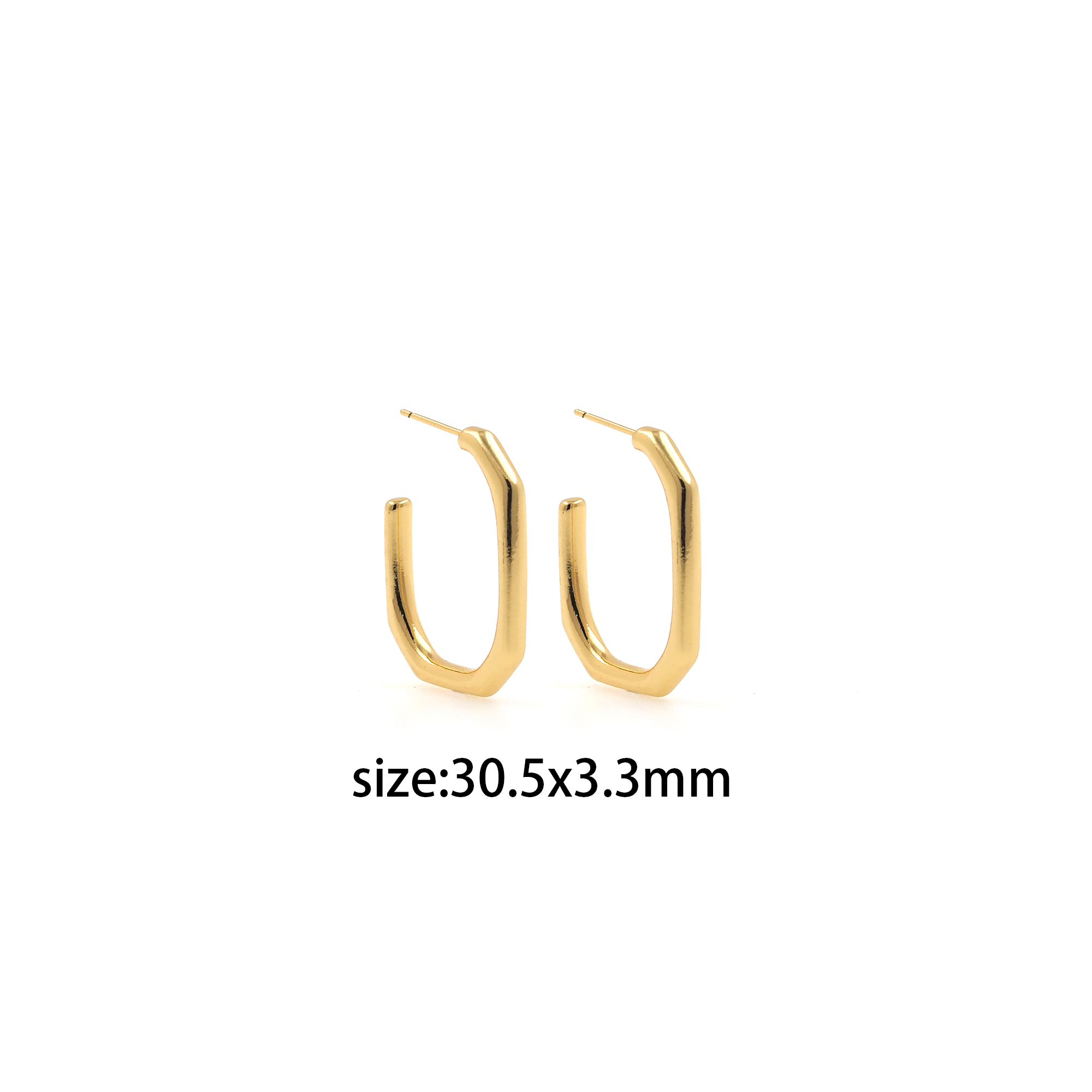 18K Gold Filled Rectangle Hoop Earring,Minimalist Earrings,Gold Hoop Earrings,Huggie Earrings,Gift for Her