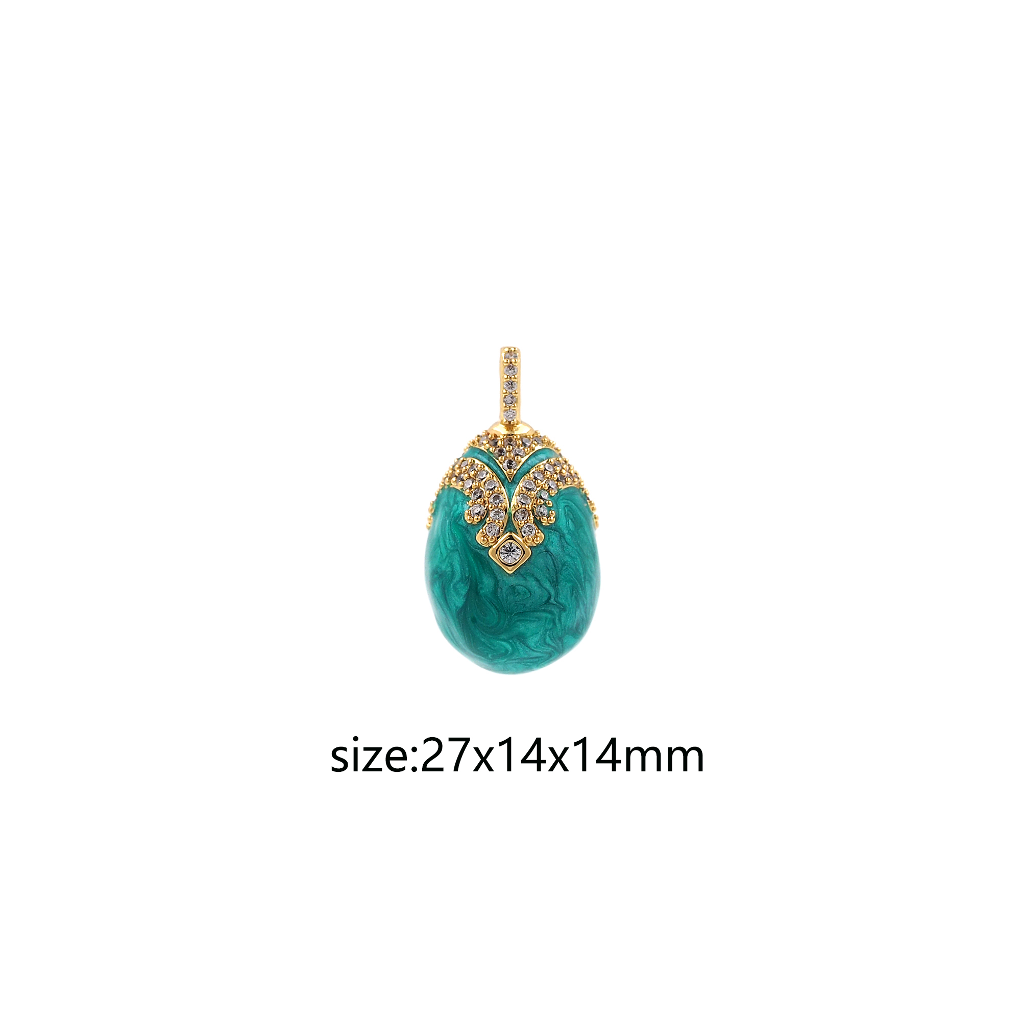 18K Gold Filled Easter Egg Pendant,Enamel Egg Charm Earrings Necklace for DIY Jewelry Making Supply