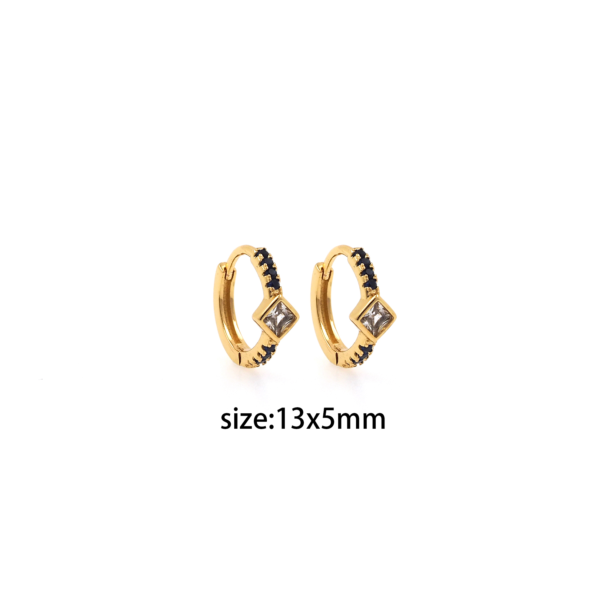 18K Gold Filled Square Hoop Earrings,Dainty Zirconia Earrings,Gold Hoops,Dainty CZ Hoops Huggie