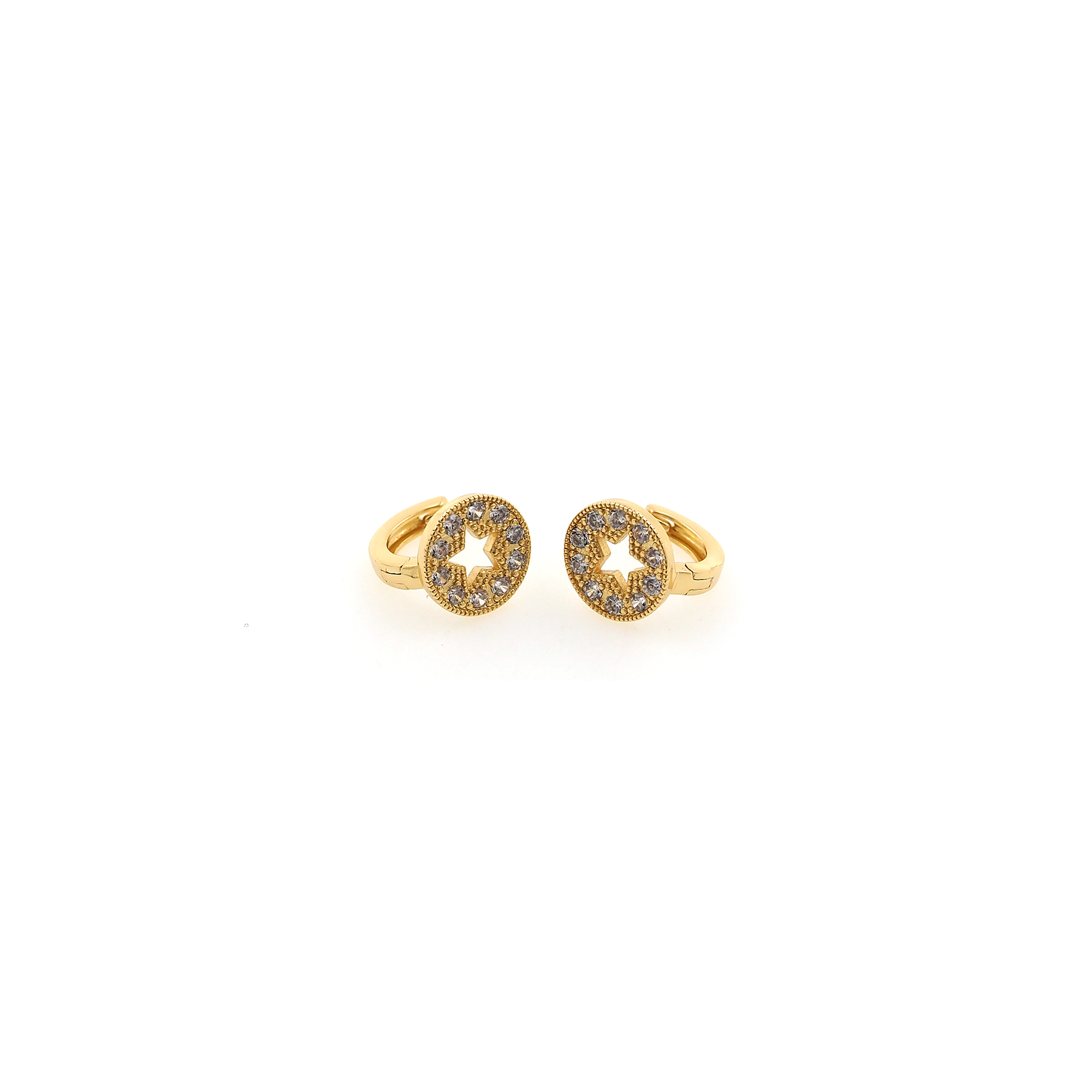 18K Gold Filled Star Hoop Earrings,Dainty Zirconia Earrings,Gold Hoops,Dainty CZ Hoops Huggie