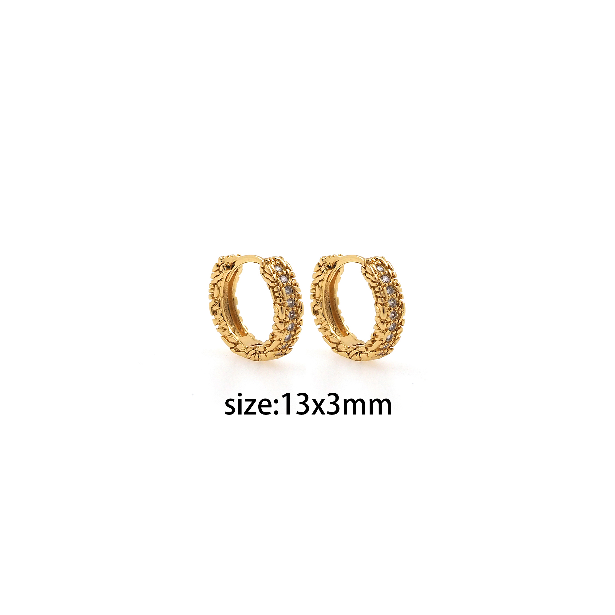 18K Gold Filled Round Hoop Earrings,Dainty Zirconia Earrings,Gold Hoops,Dainty CZ Hoops Huggie
