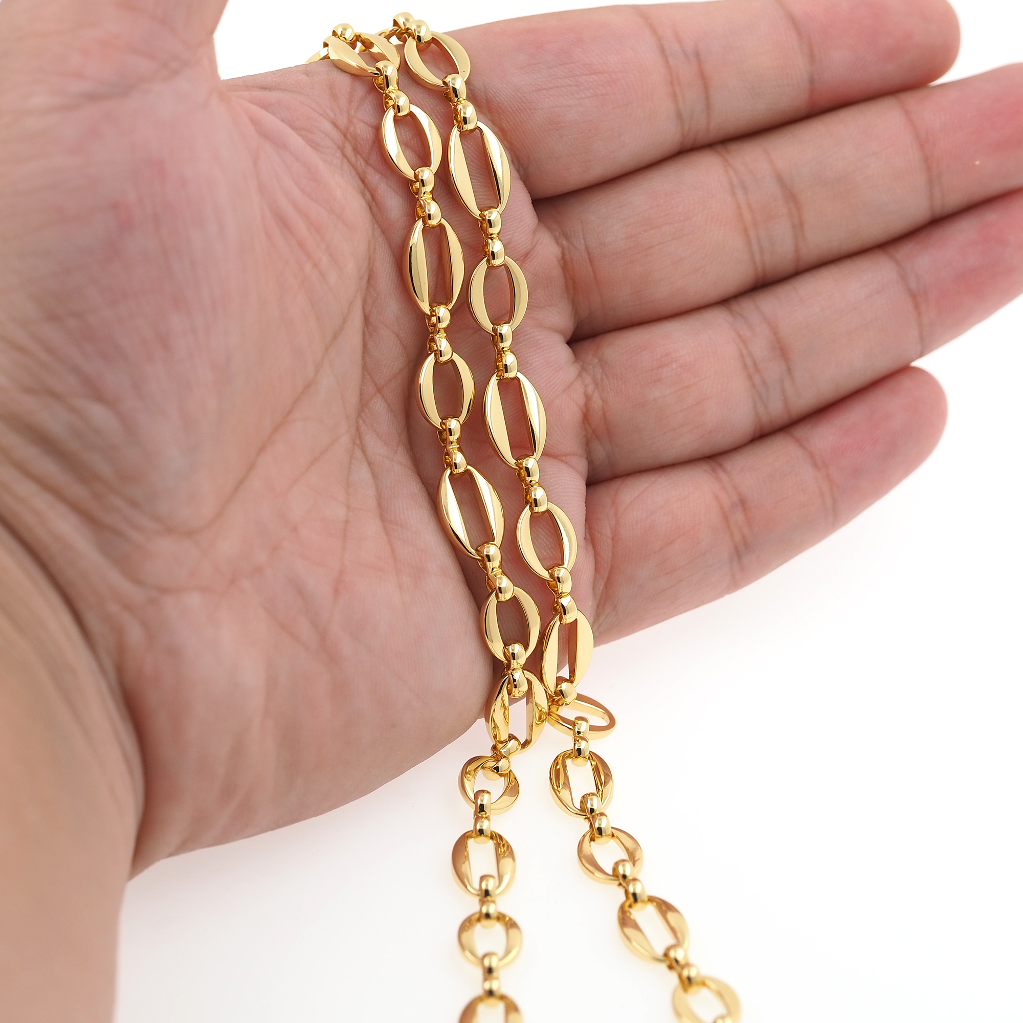 18K Gold Filled Cable Chain Necklace,Dainty Thin Link Chain,Gold Oval Chain Necklace for Women DIY Jewelry Making Supply